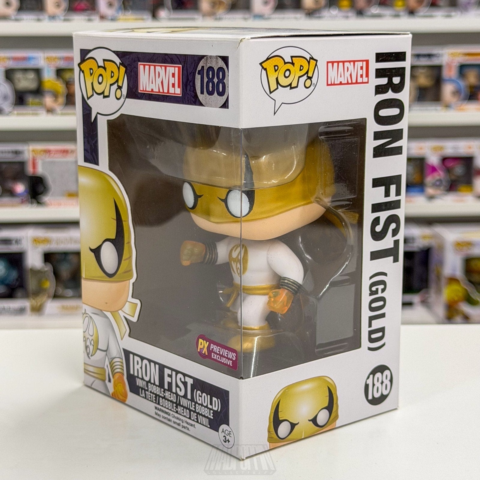 Funko Pop Marvel Iron Fist Gold PX 188 Danny Rand Martial Artist Vinyl Figure