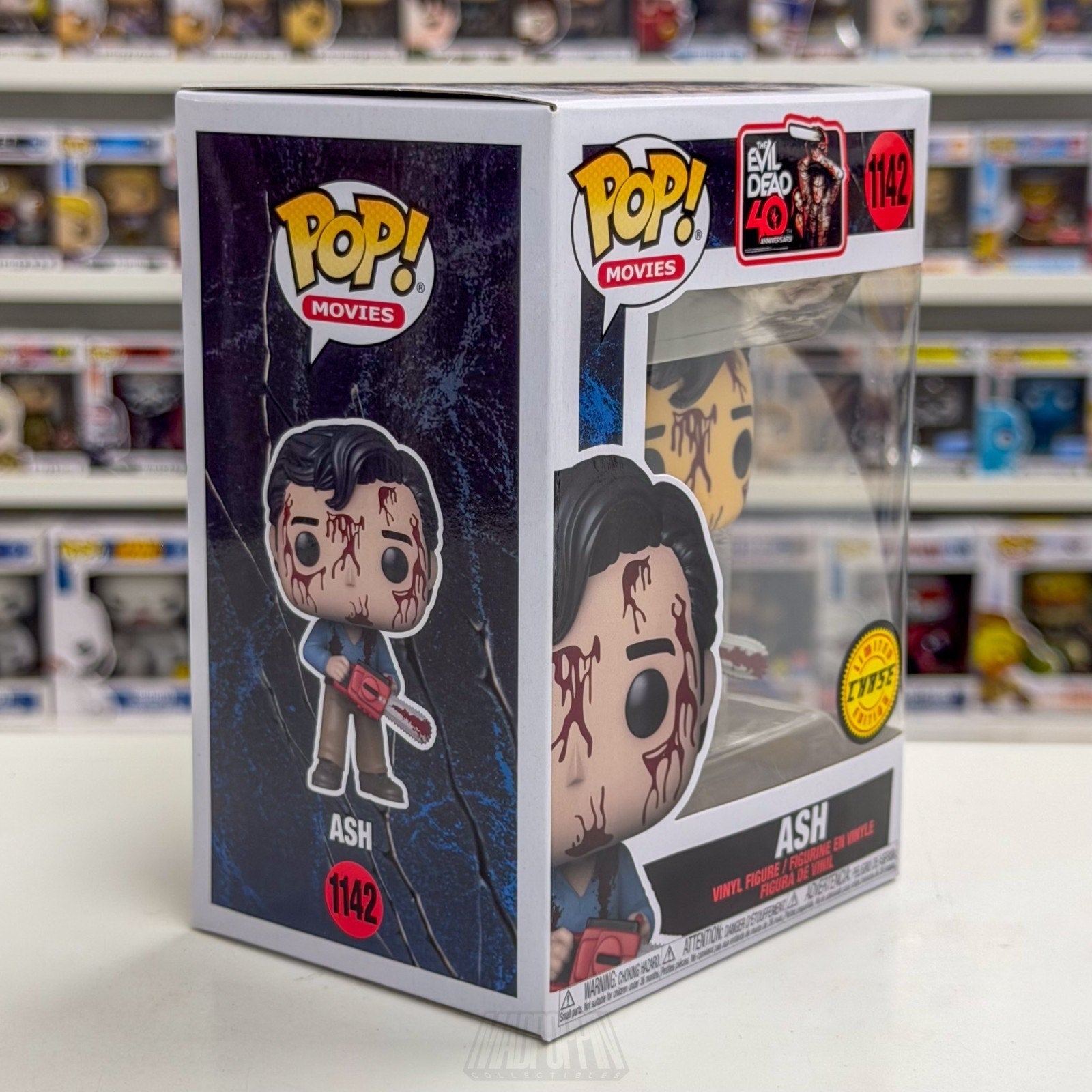 Funko Pop Movies Evil Dead 40th Ash Bloody Chase 1142 Horror Deadites Toy Figure