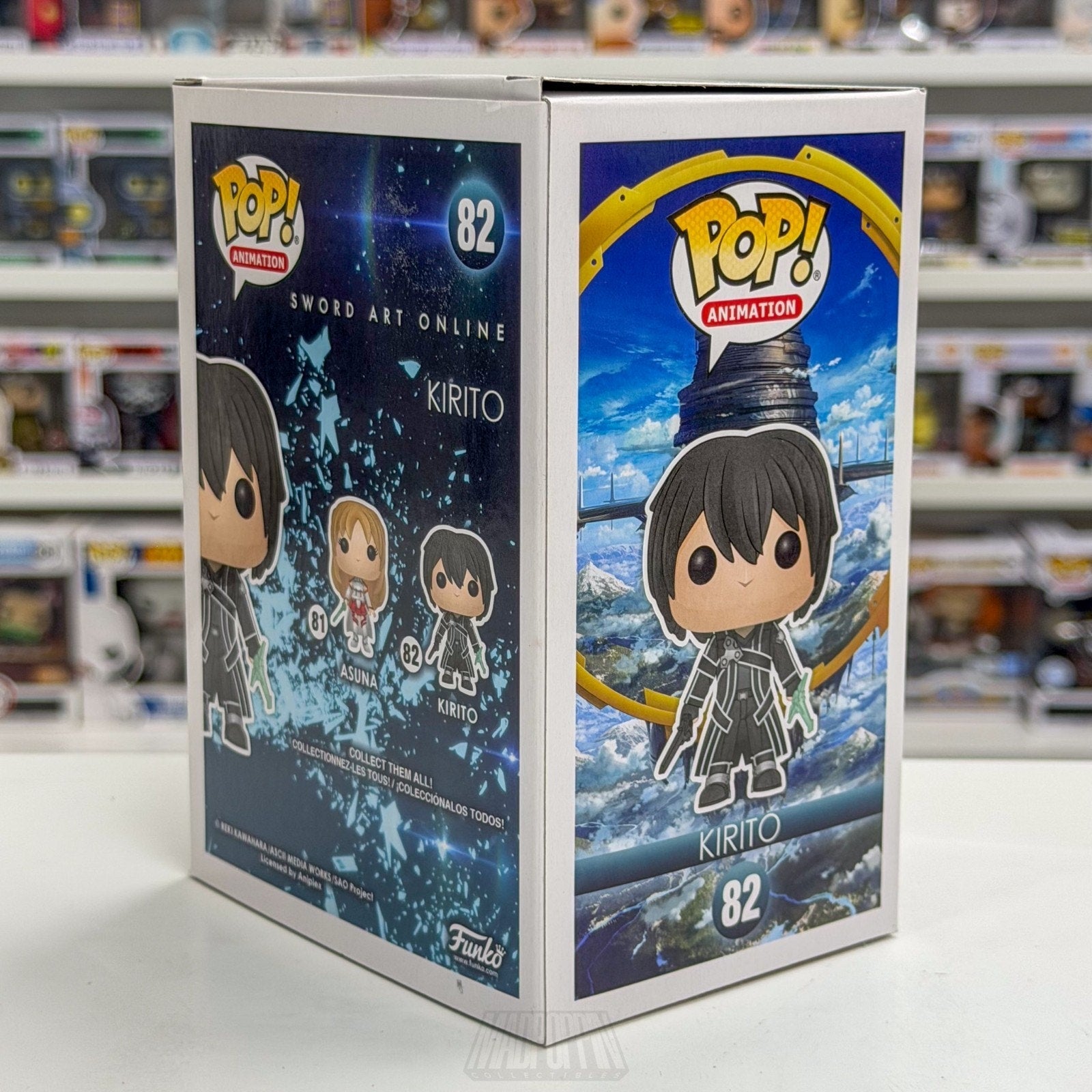 Funko Pop Anime Sword Art Online Kirito Blue Sword 82 Japanese Manga Toy Figure
