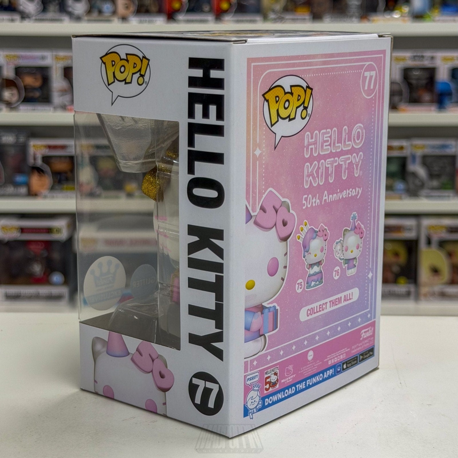 Funko Pop Sanrio Hello Kitty Glitter Exclusive 77 Kawaii White Cat Vinyl Figure