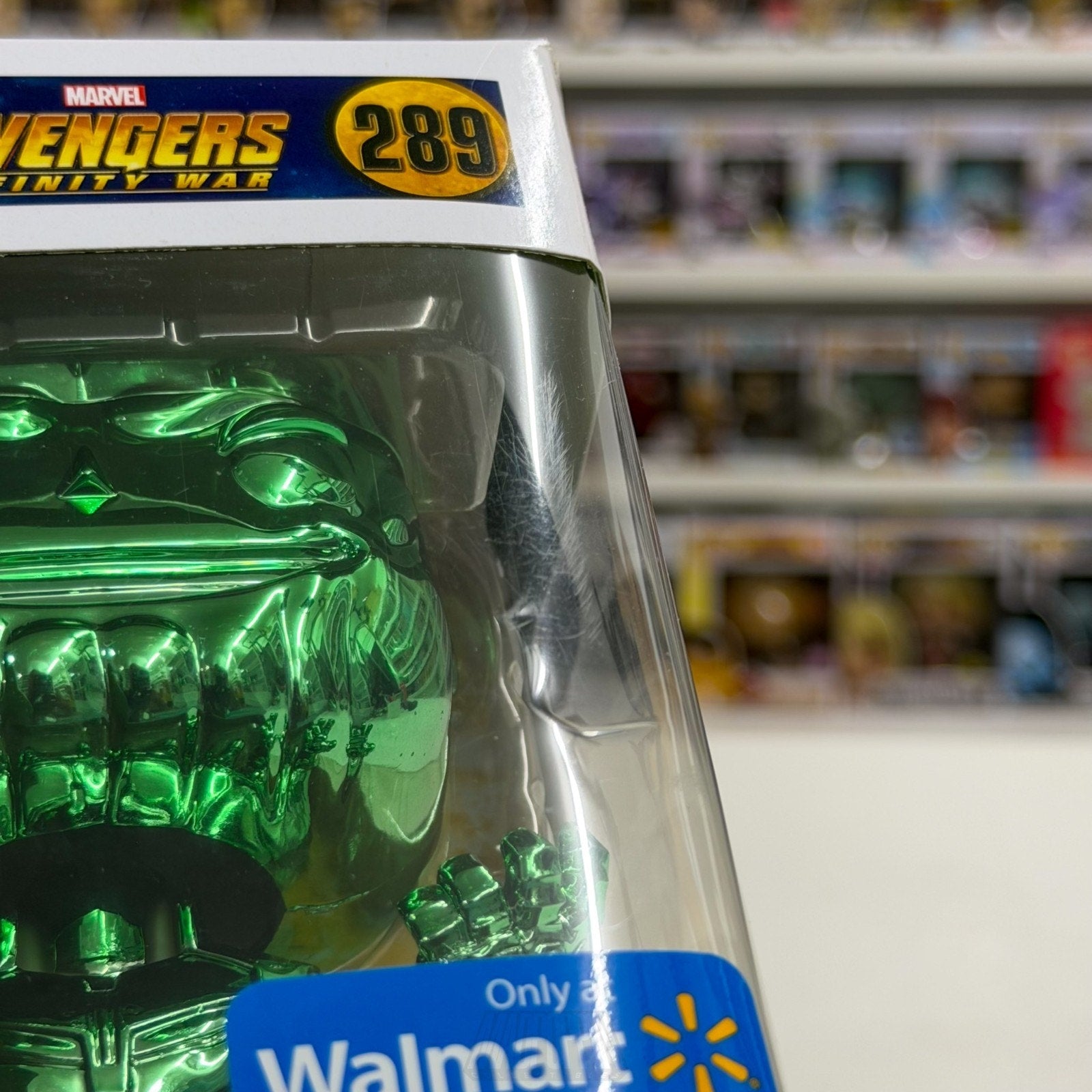Funko Pop Marvel Avengers Infinity War Thanos Walmart Green Chrome 289 Figure