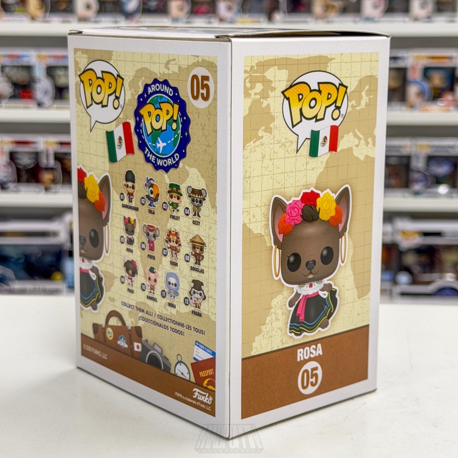 Funko Pop Around the World Mexico Rosa w/Pin 05 Xoloitzcuintli Toy Vinyl Figure