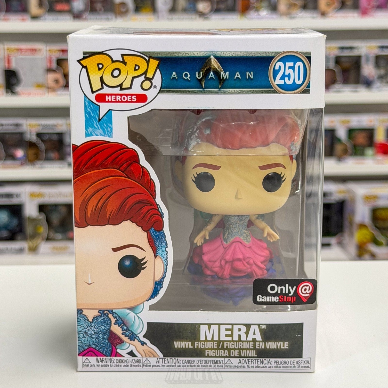 Funko Pop DC Heroes Aquaman Mera Gown GameStop 250 Aquawoman Toy Vinyl Figure