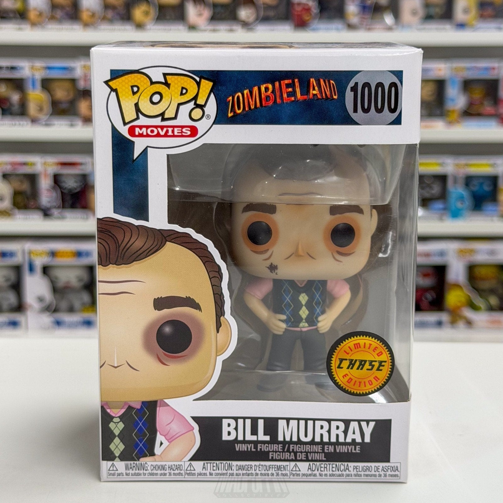 Funko Pop Movies Zombieland Bill Murray Short Hair Chase 1000 Comedy Toy Figure