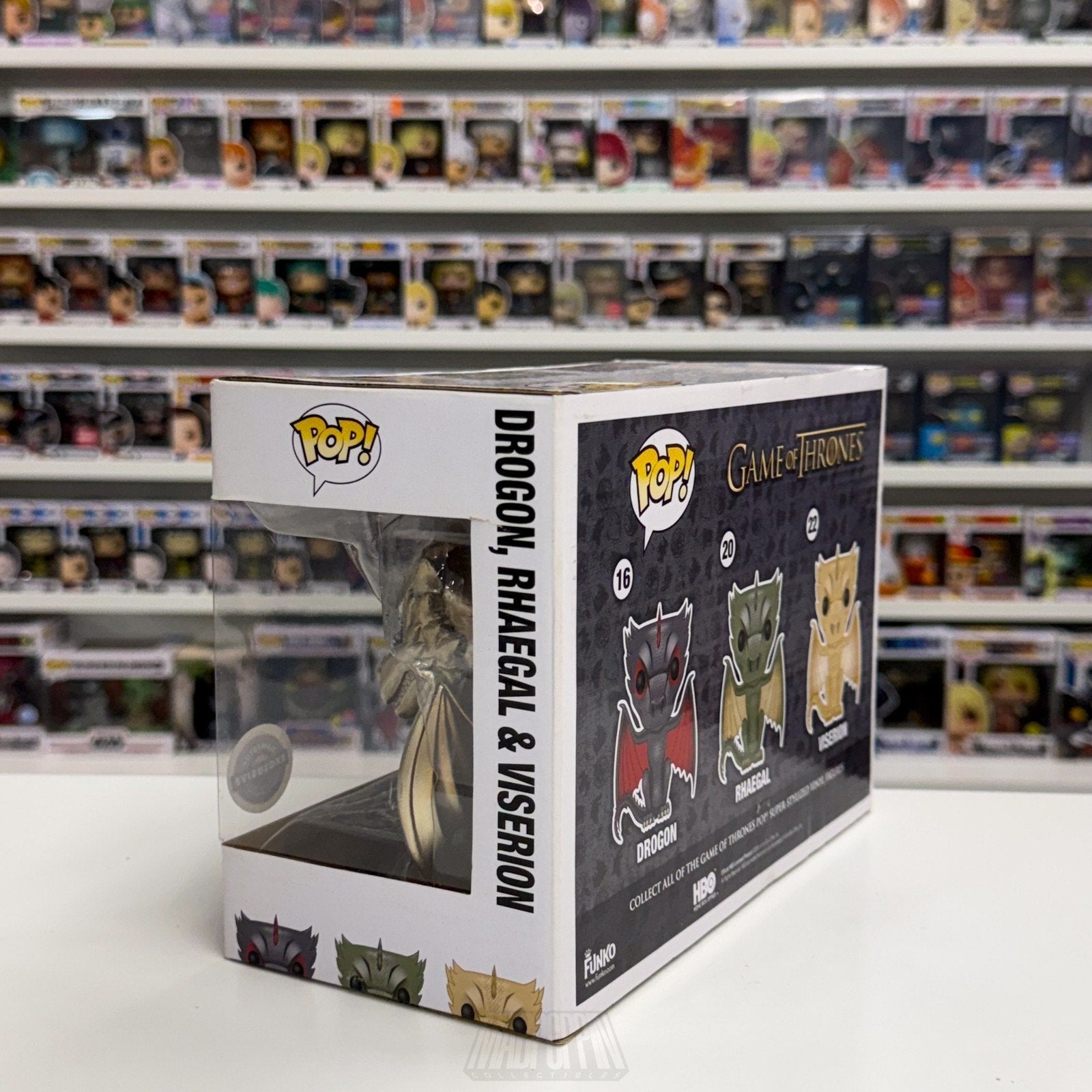 Funko Pop TV Game of Thrones Drogon Rhaegal Viserion GameStop 3 Pack Toy Figure