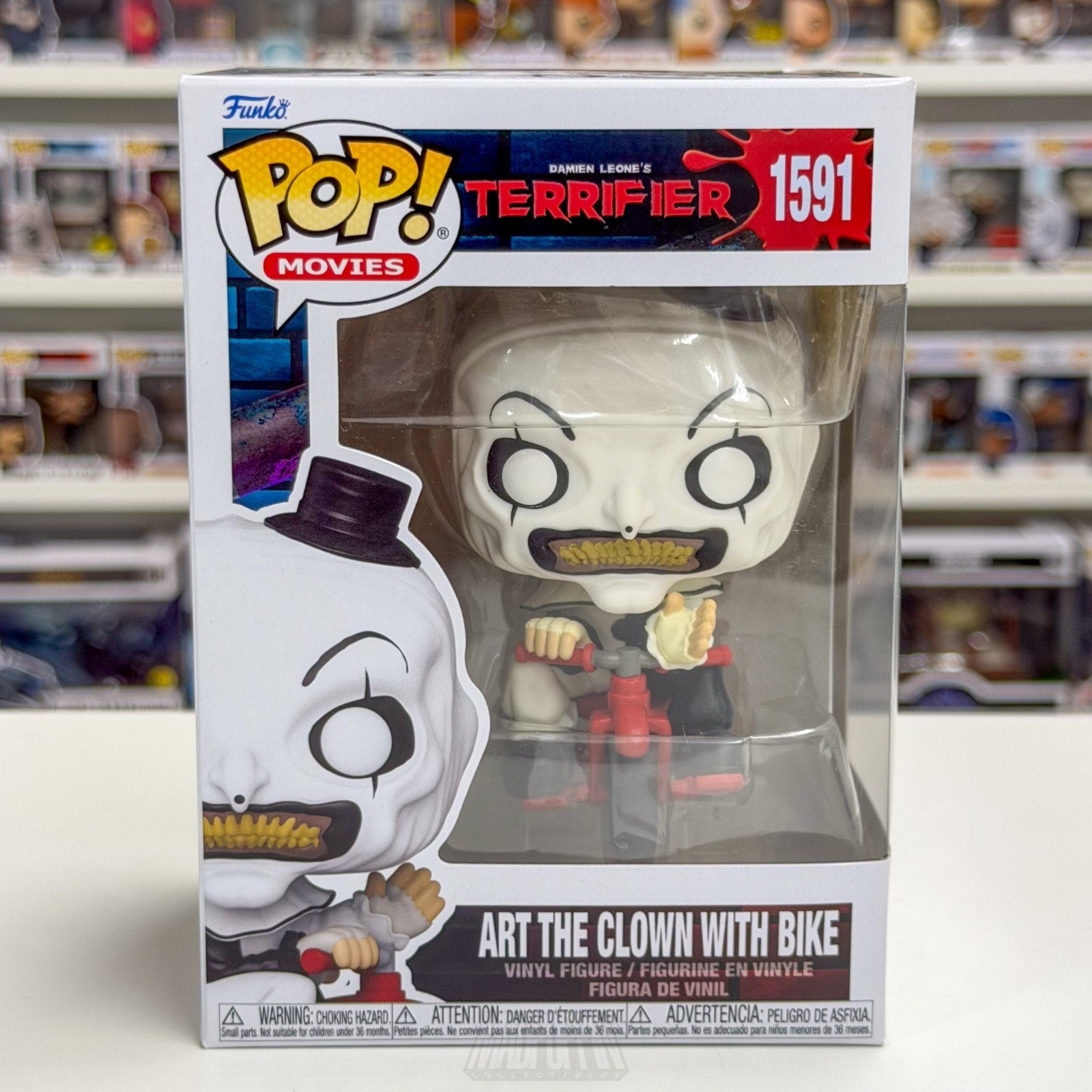 Funko Pop Movies Terrfier Art the Clown w/Bike 1591 Horror Gore Toy Vinyl Figure