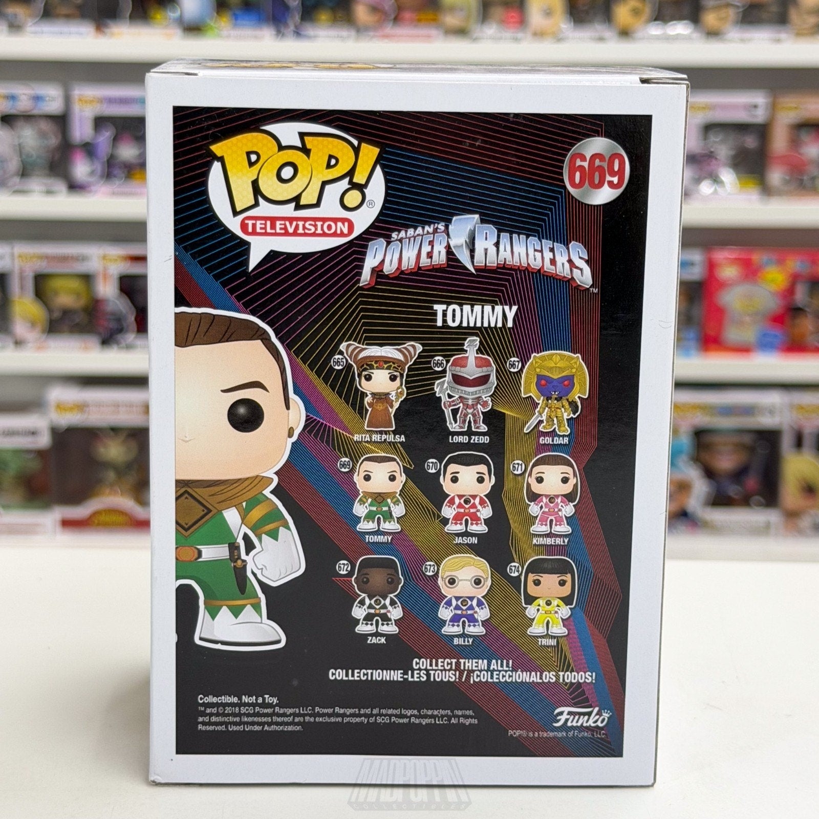 Funko Pop TV Power Rangers Tommy Green Metallic Galactic Toys 669 Vinyl Figure