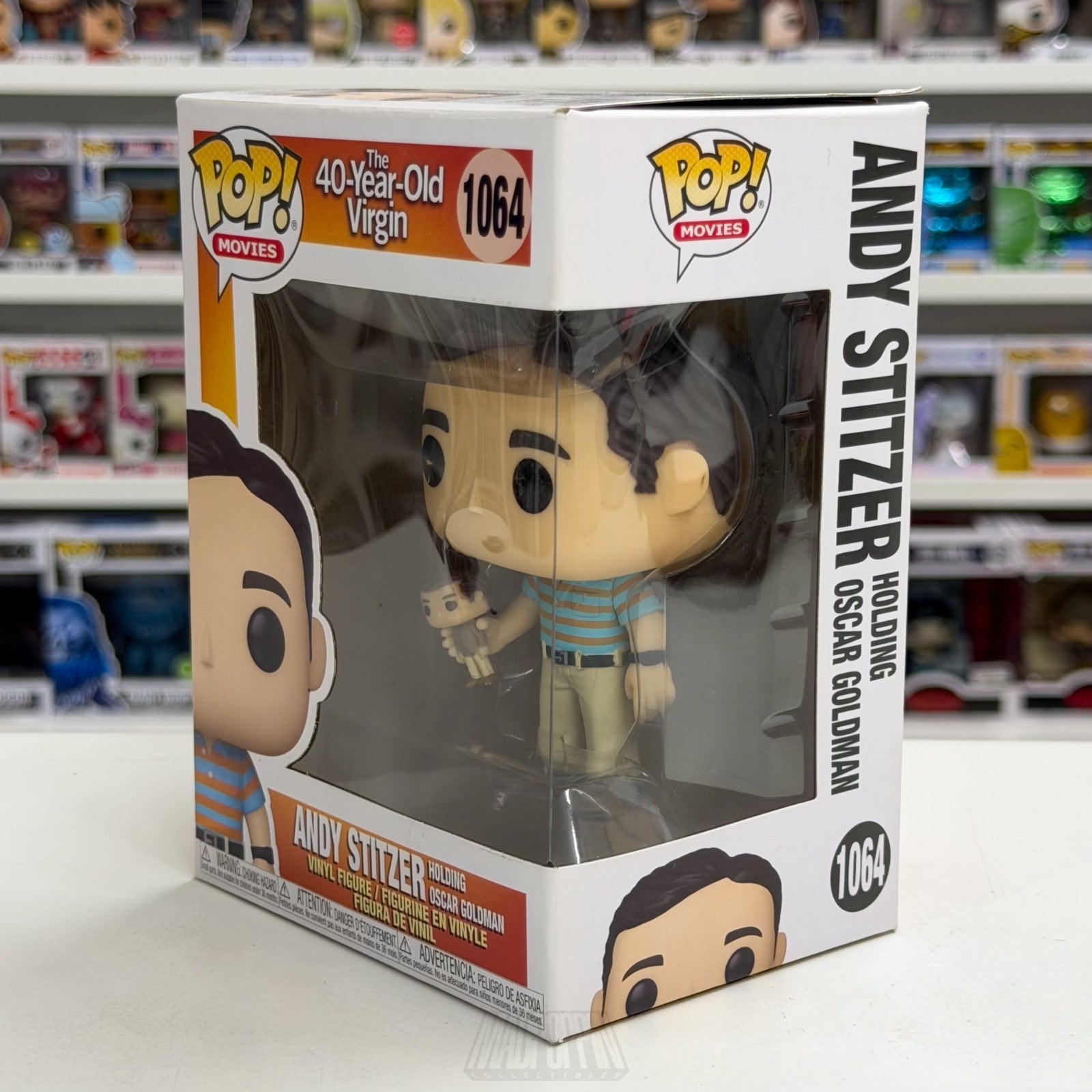 Funko Pop Movies 40 Year Old Virgin Andy Stitzer w/Oscar Goldman 1064 Toy Figure