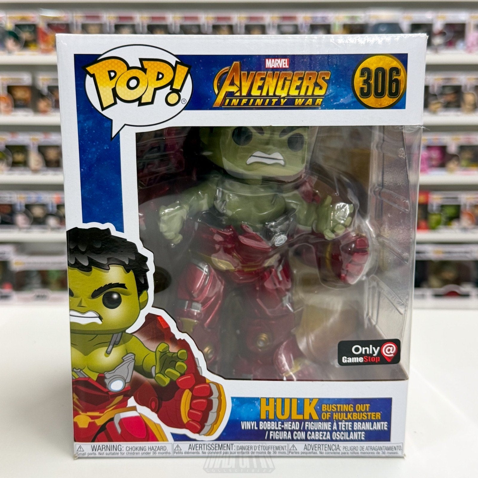 Funko Pop Marvel Avengers Infinity War Hulkbuster GameStop 306 Vinyl 6" Figure
