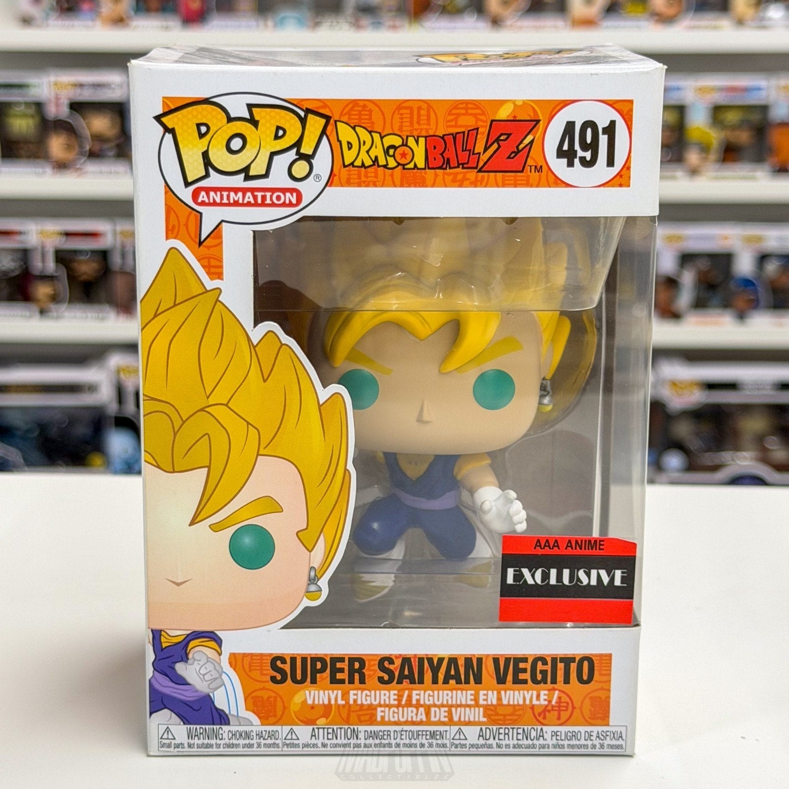 Funko Pop Anime Dragon Ball Z Super Saiyan Vegito AAA Exclusive 491 Vinyl Figure