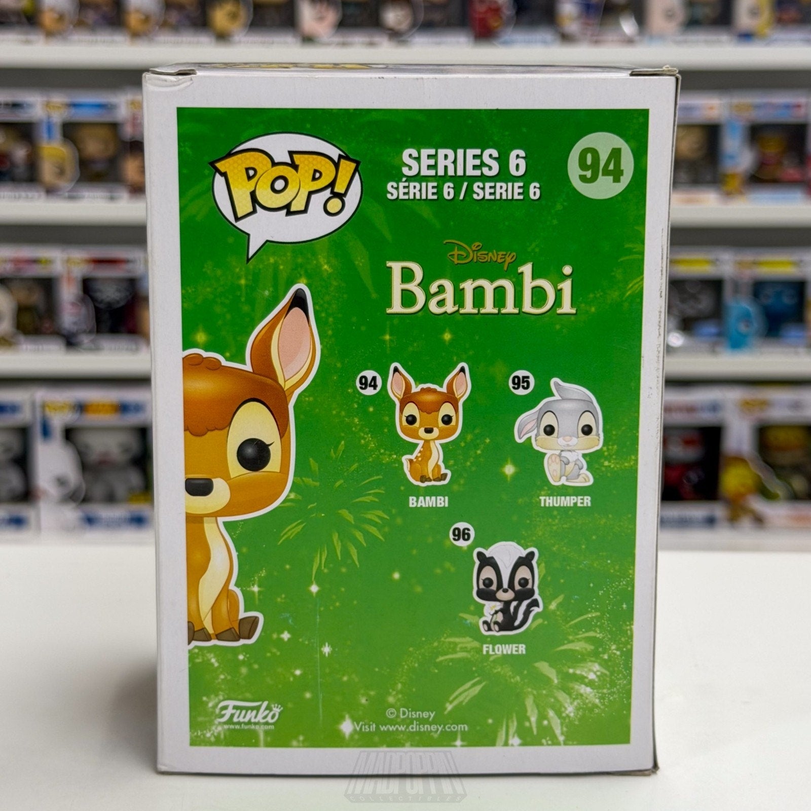 Funko Pop Disney Bambi Flocked PopLife Hologram Sticker 94 Deer Toy Vinyl Figure