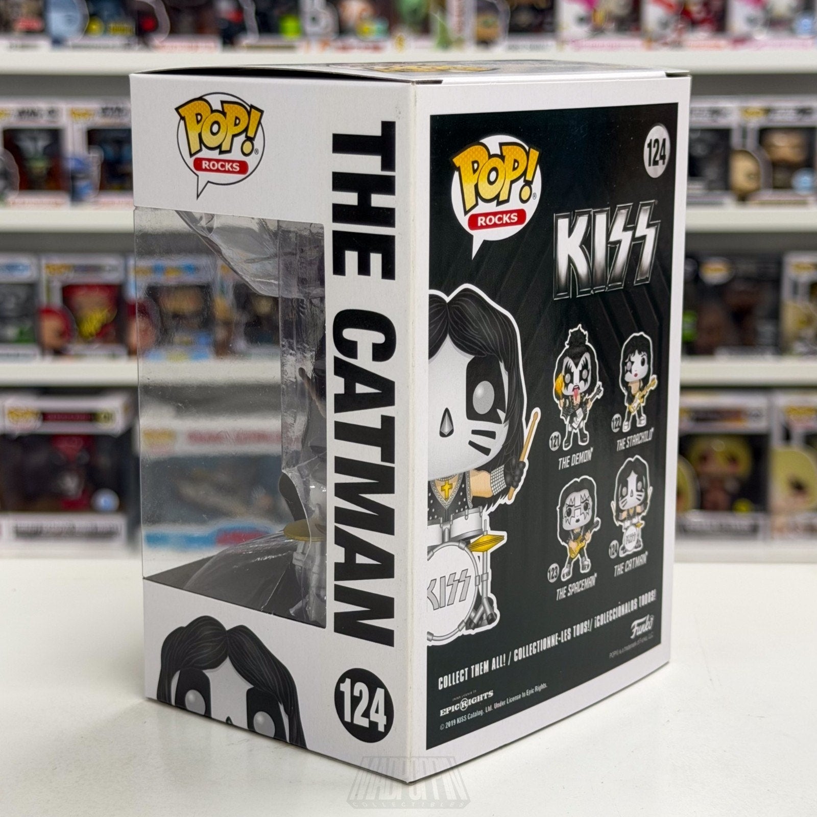 Funko Pop Rocks Kiss The Catman 124 Music Band Heavy Metal Drum Toy Vinyl Figure
