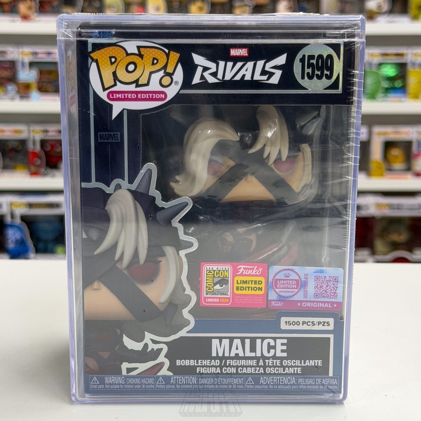Funko Pop Marvel Rivals Malice 1599 SDCC 2026 Video Game OFFICIAL CON STICKER