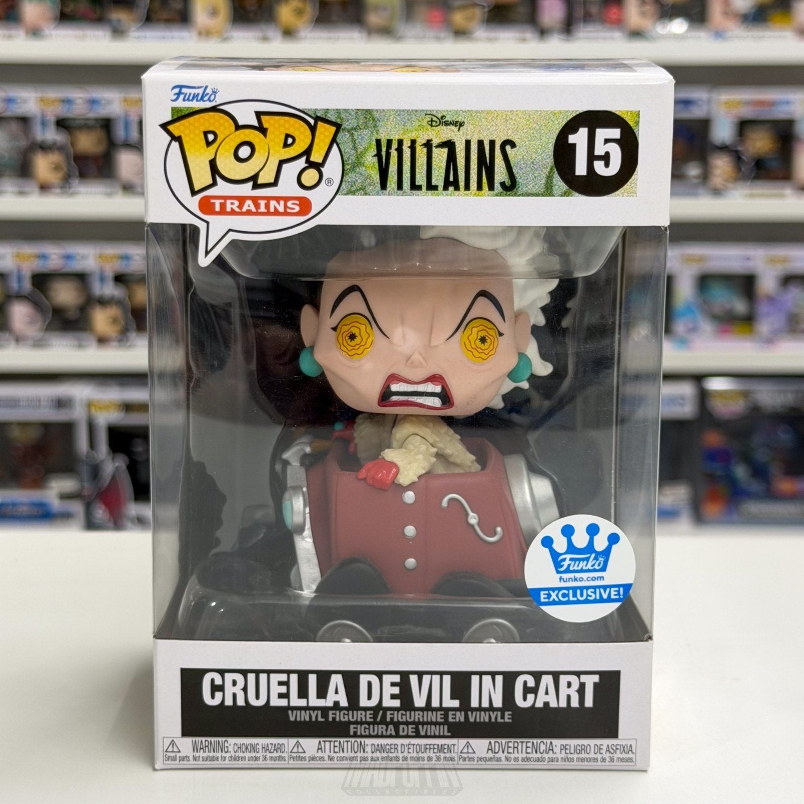 Funko Pop Trains Disney Villains Cruella de Vil Cart 15 Dalmatian Vinyl Figure