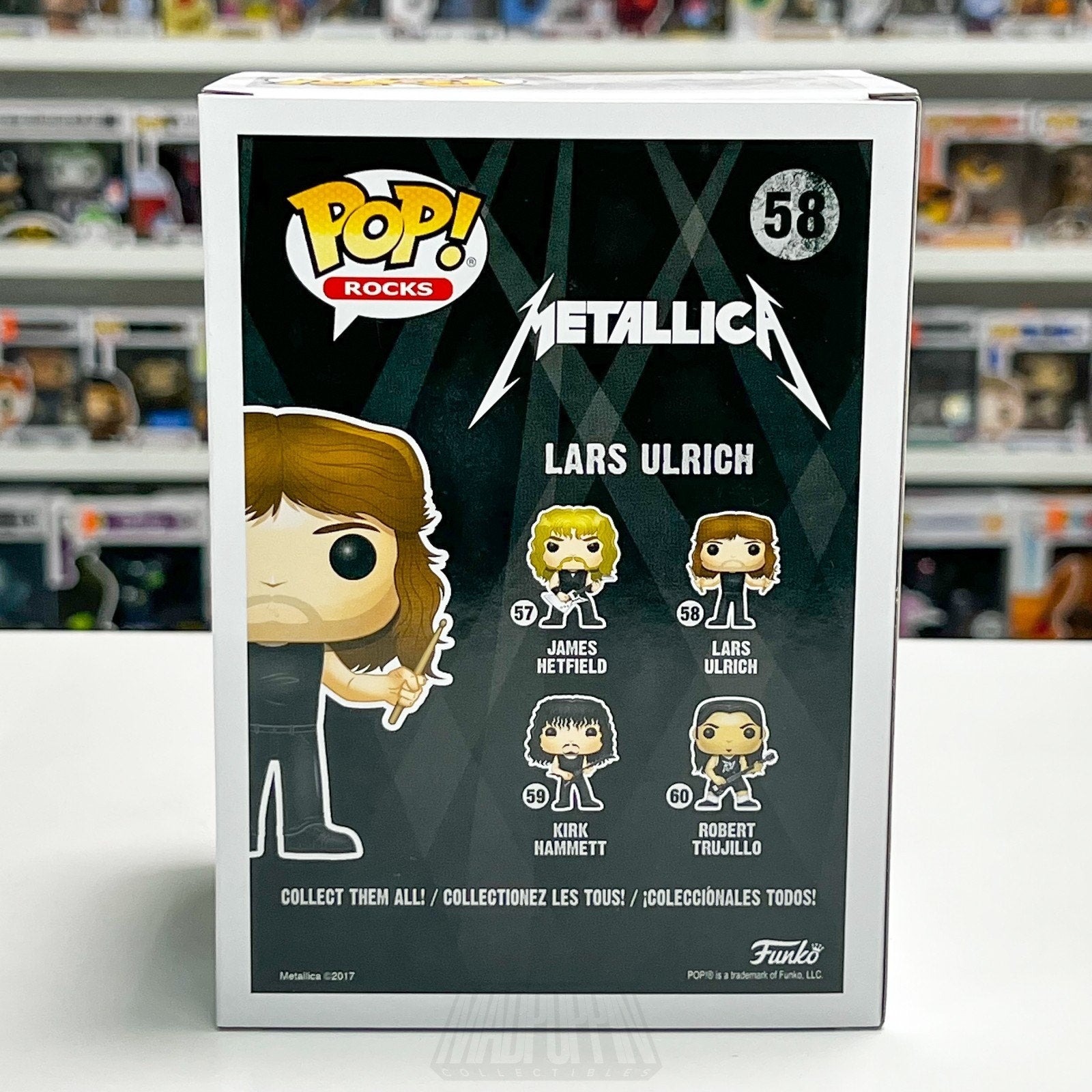 Funko Pop Rocks Metallica Lars Ulrich 58 Heavy Metal Band Music Toy Vinyl Figure