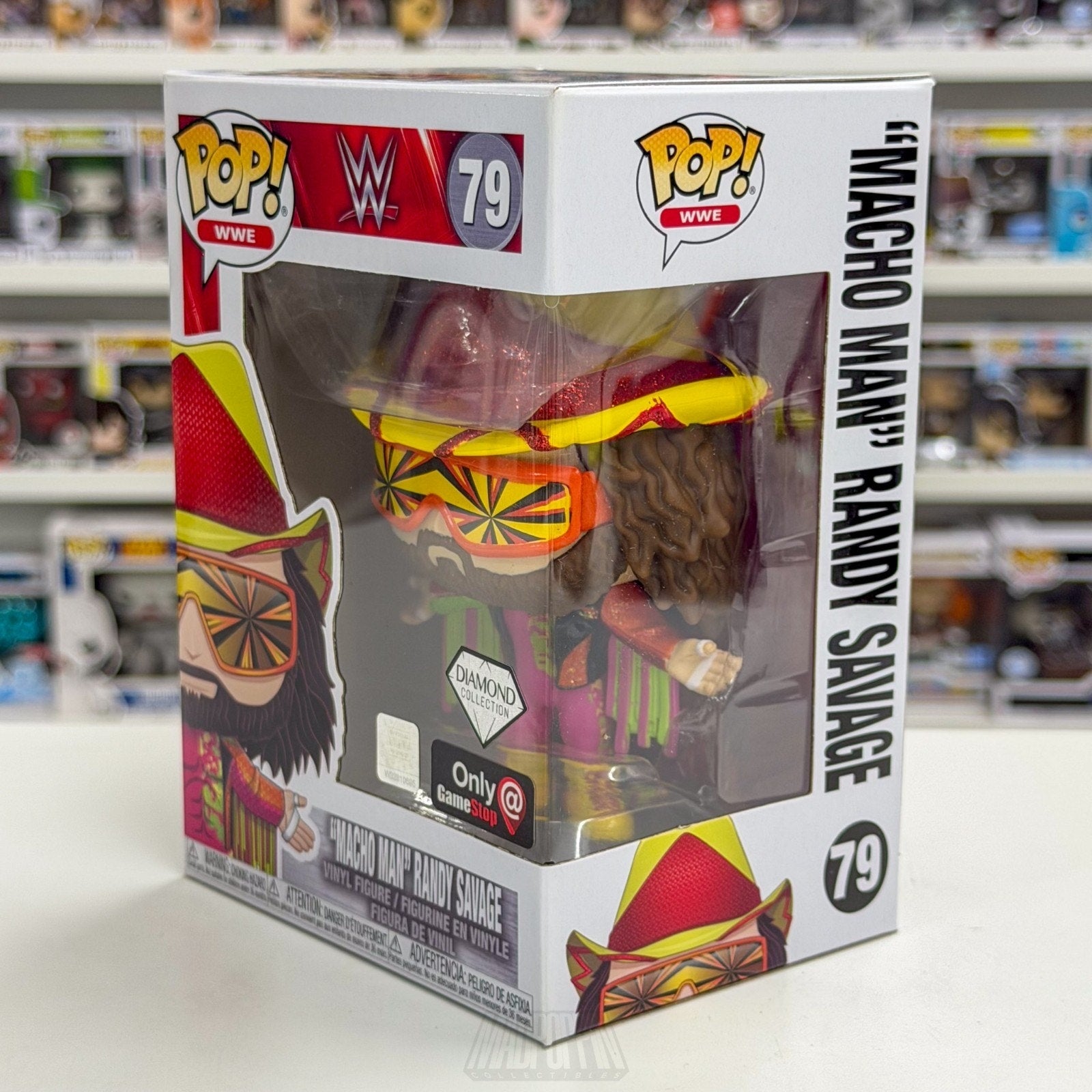 Funko Pop WWE Macho Man Randy Savage Orange Starburst Diamond GameStop 79 Figure