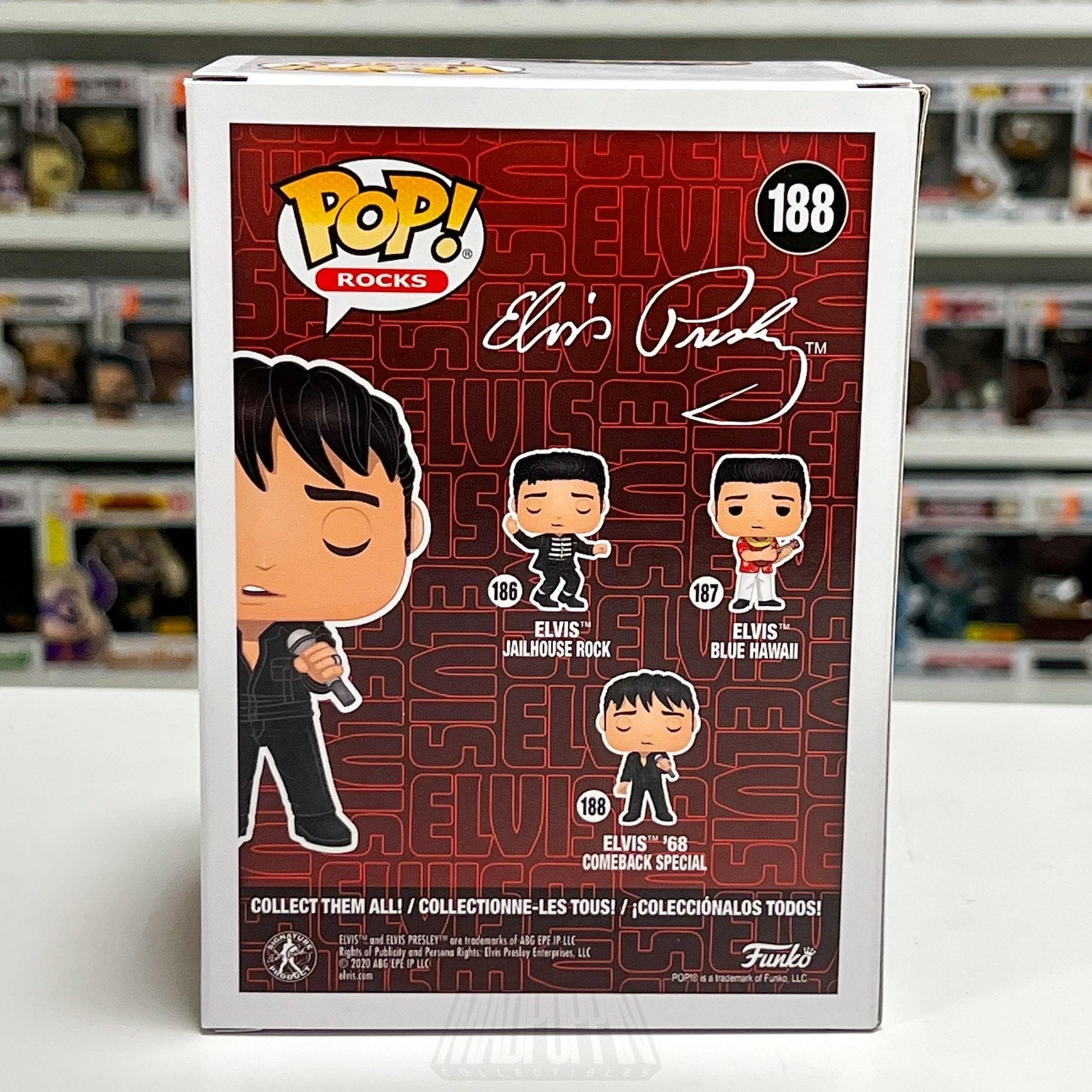 Funko Pop Elvis Presley 68 Comeback Special 188 King of Rock & Roll Vinyl Figure