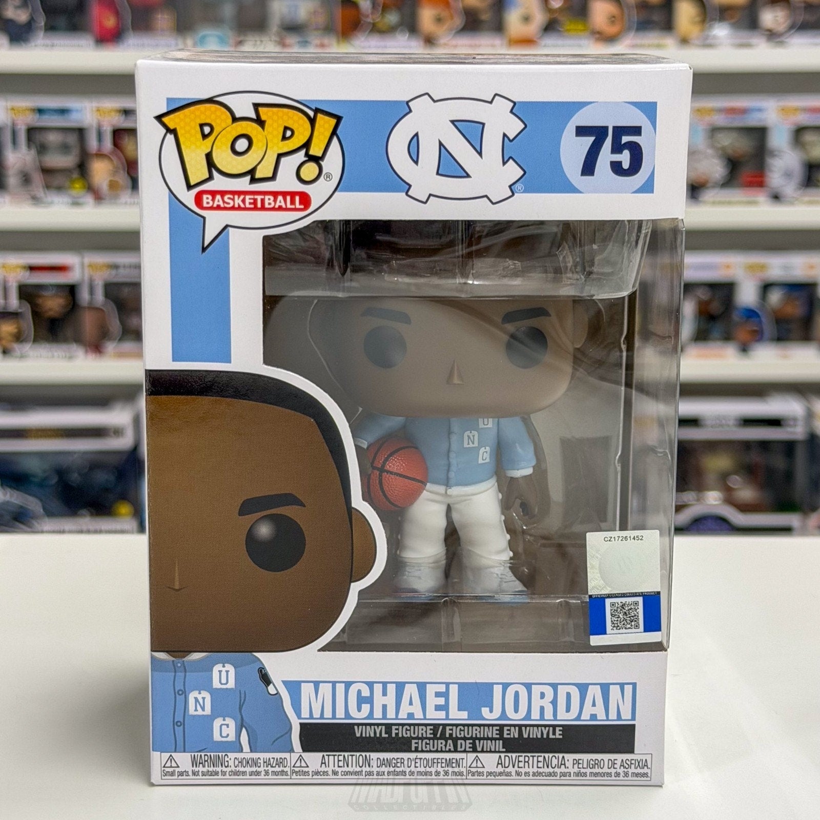 Funko Pop Basketball Michael Air Jordan UNC Warm-ups 75 Tar Heels Vinyl Figure