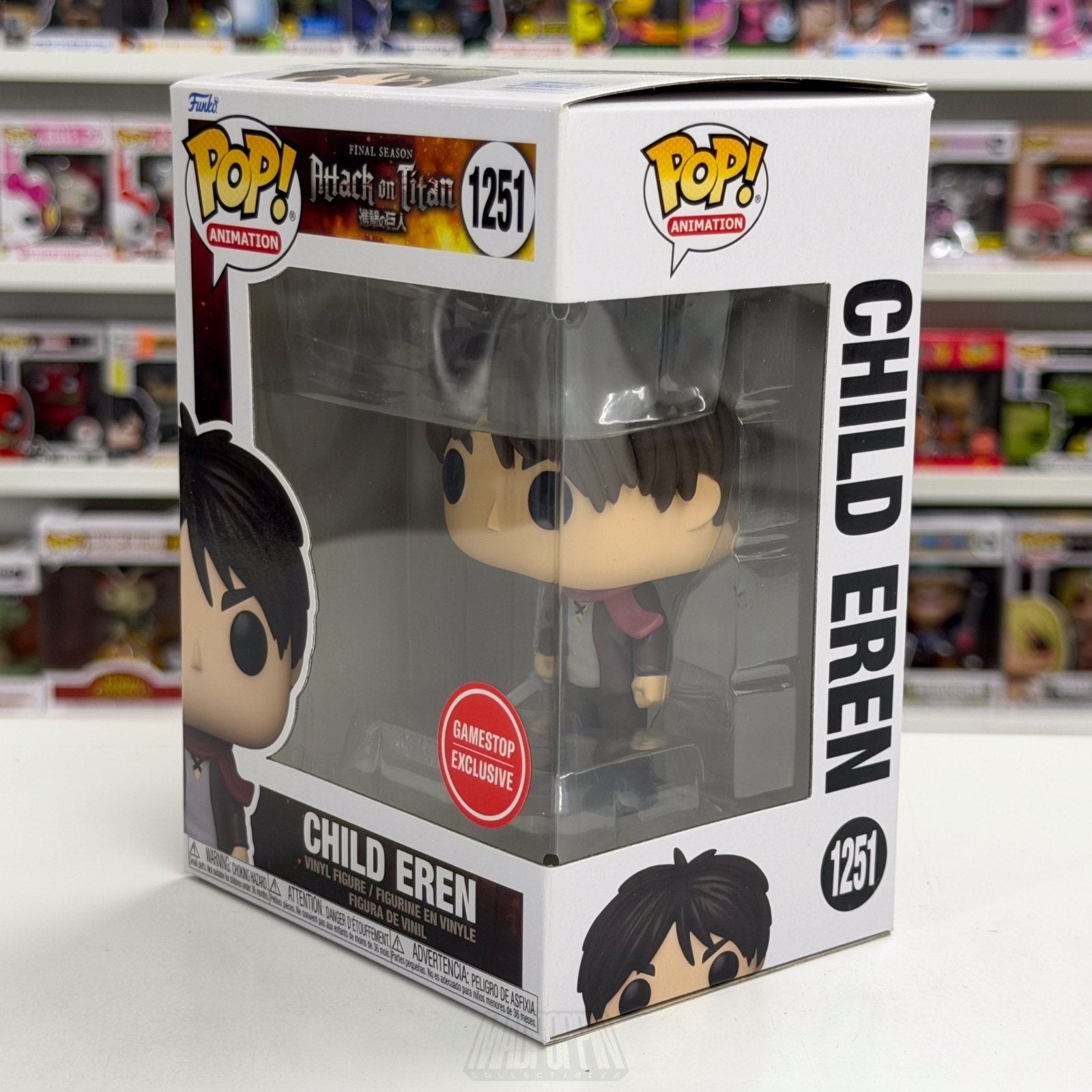 Funko Pop Anime Attack on Titan Child Eren Jaeger GameStop 1251 Manga Toy Figure