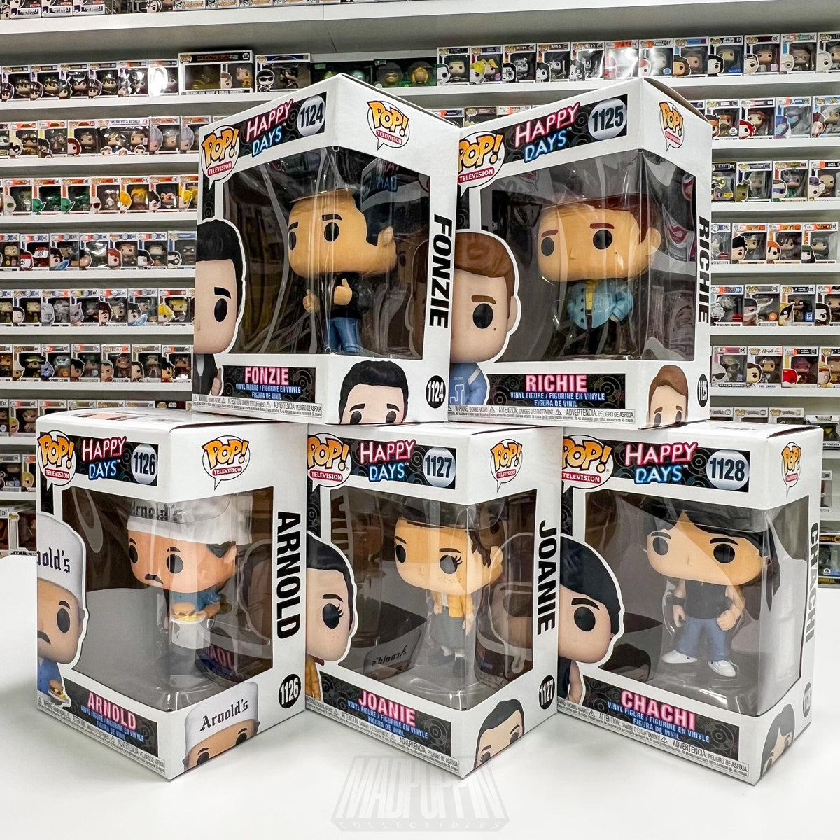 Funko Pop TV Happy Days Complete Set Fonzie Richie Arnold Joanie Chachi Figures