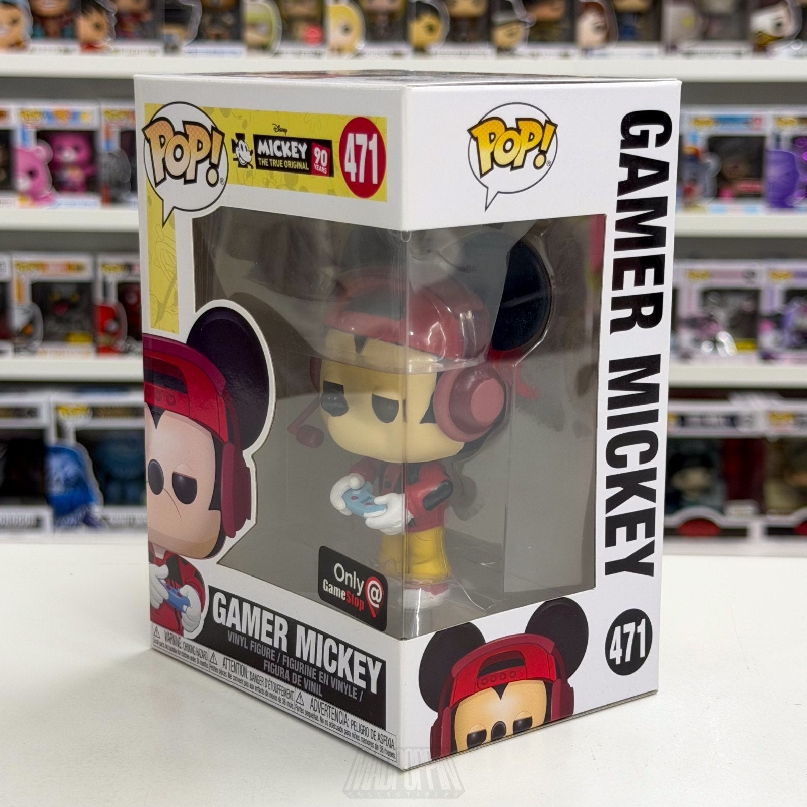 Funko Pop Disney Gamer Mickey True Original 90 Years GameStop 471 Vinyl Figure