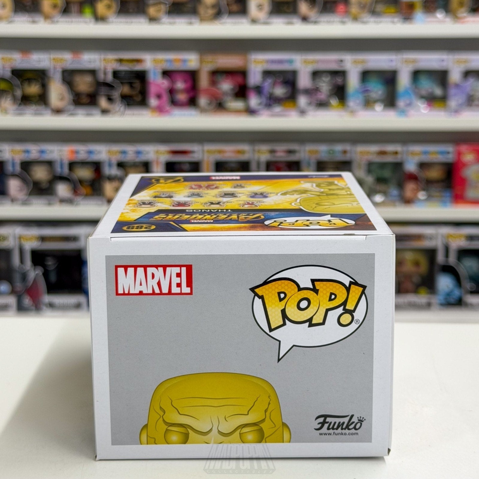 Funko Pop Marvel Avengers Infinity War Thanos Walmart Yellow Chrome 289 Figure