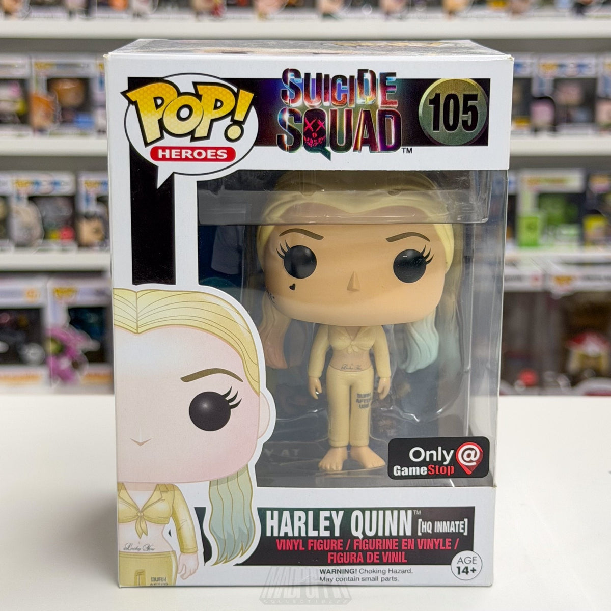 Funko Pop DC Heroes Suicide Squad Harley Quinn Inmate GameStop 105 Vinyl Figure