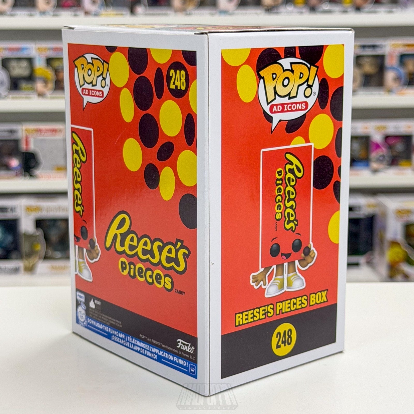Funko Pop Ad Icons Reese's Pieces Box GameStop 248 Chocolate Candy Vinyl Figure