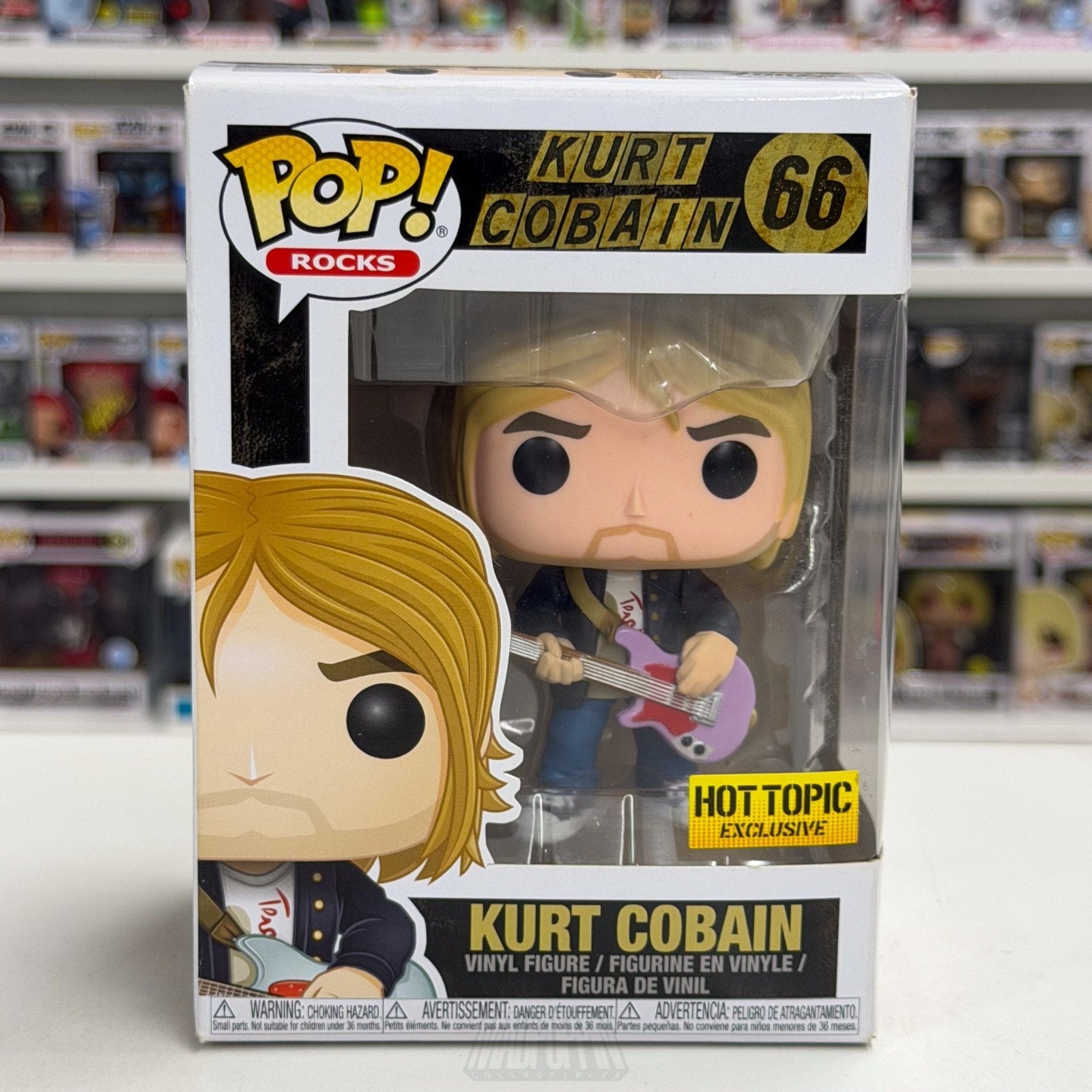 Funko Pop Rocks Nirvana Kurt Cobain Black Sweater Hot Topic 66 Music Toy Figure