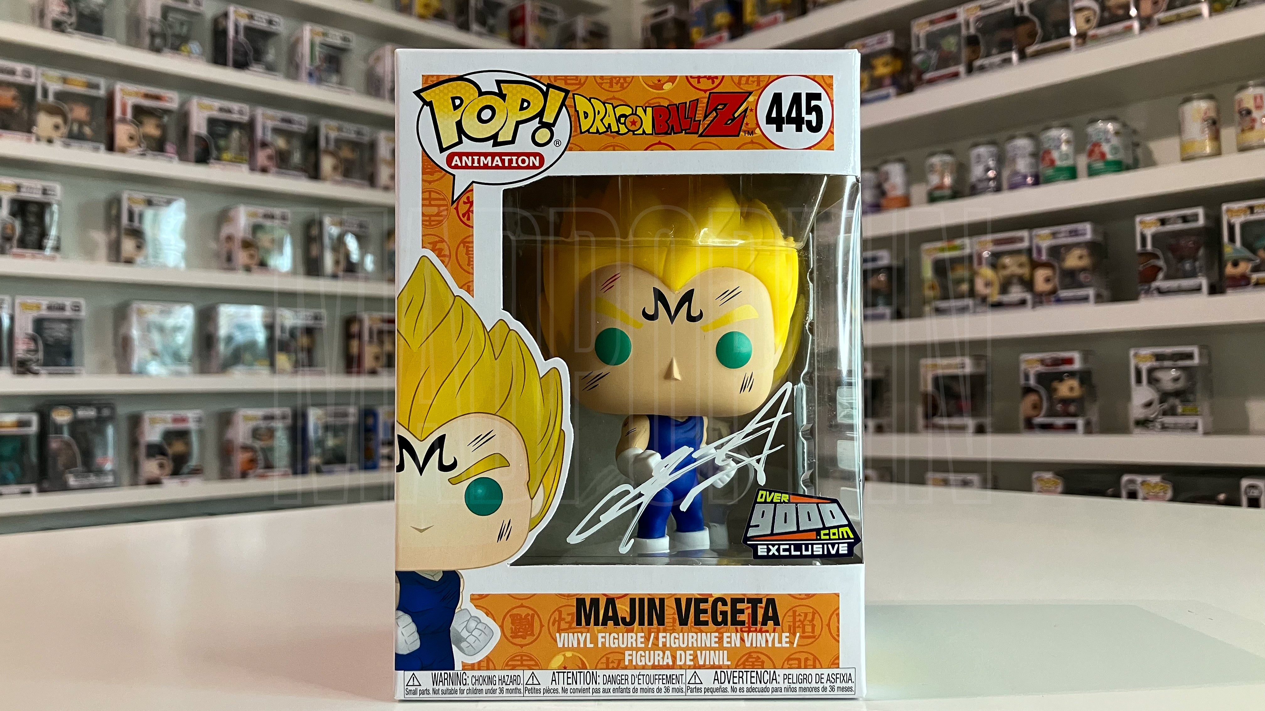 Funko Pop Dragon Ball Z Majin Vegeta Over9000.com Signed Chris Sabat 445