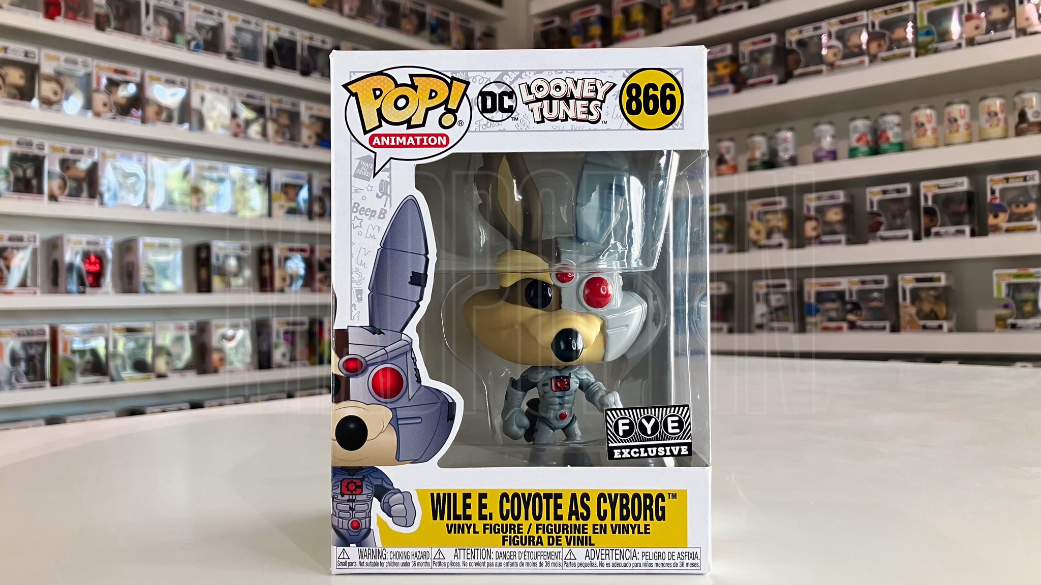 Funko Pop DC x Looney Tunes Animation Wile E. Coyote as Cyborg FYE Exclusive 866