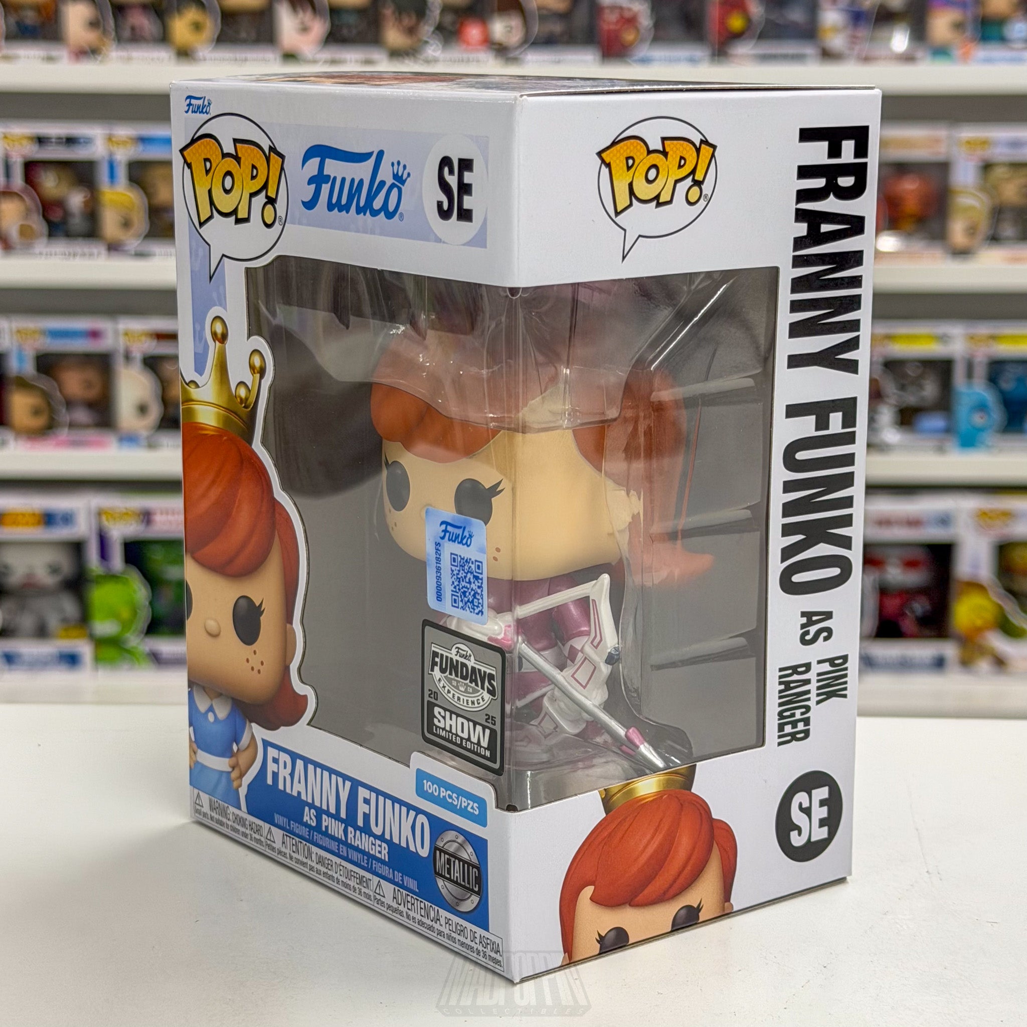 Funko Pop Fundays Franny Mighty Morphin Pink Ranger Metallic Show 100 PCS MMPR