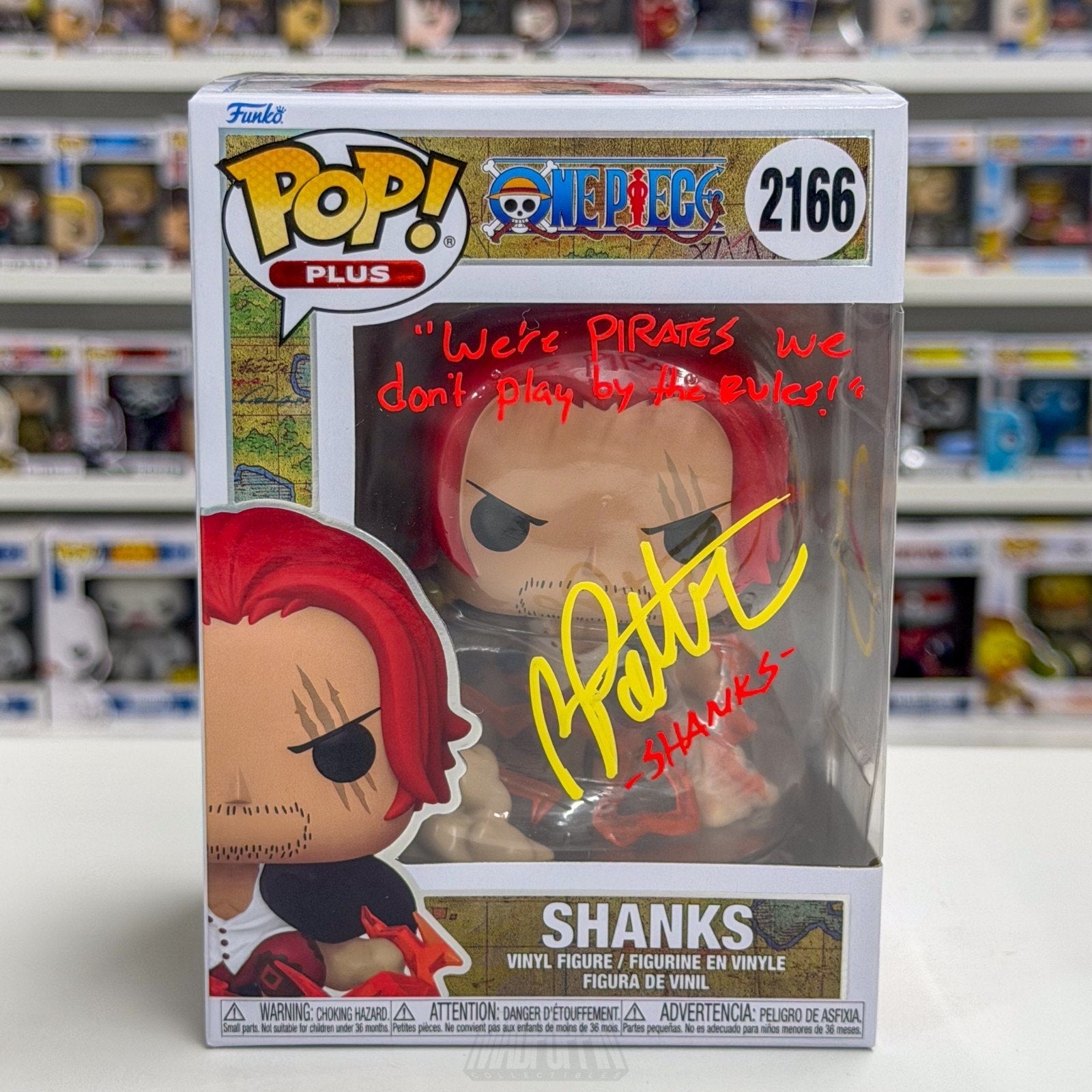 Funko Pop Anime One Piece Shanks Devine Departure Signed JSA 2166 Vinyl Figure