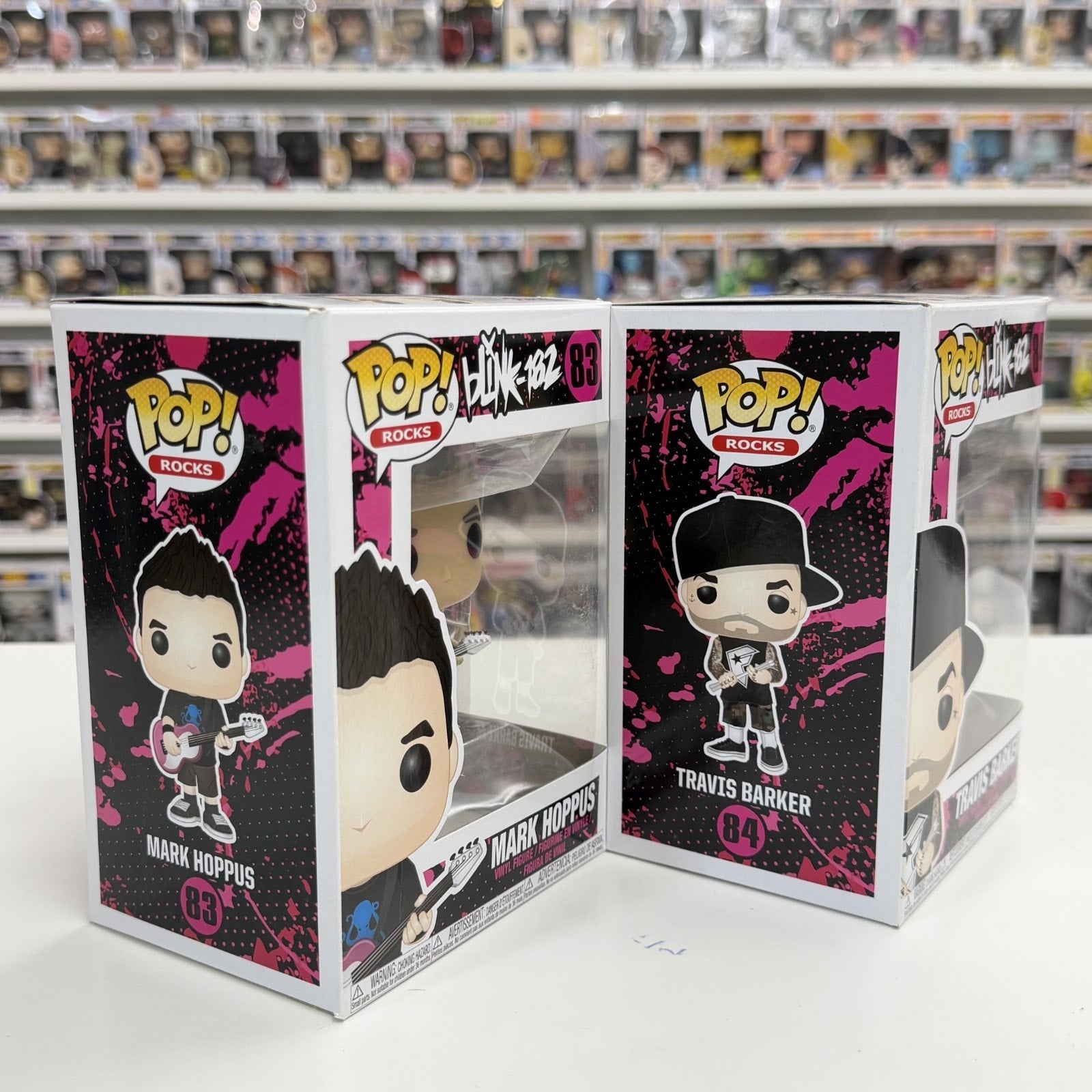 Funko Pop Rocks Blink 182 Complete Set Mark Hoppus Travis Barker Punk Figures