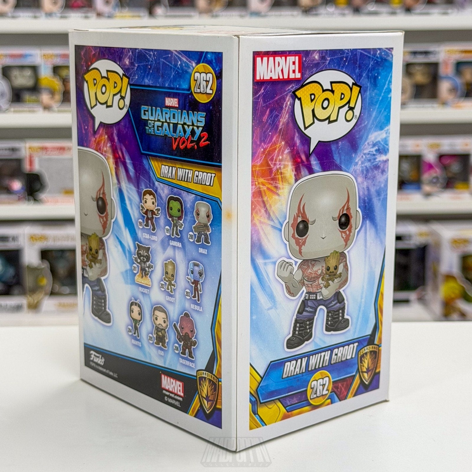 Funko Pop Marvel Guardians of the Galaxy Drax with Groot FYE 262 Vinyl Figure