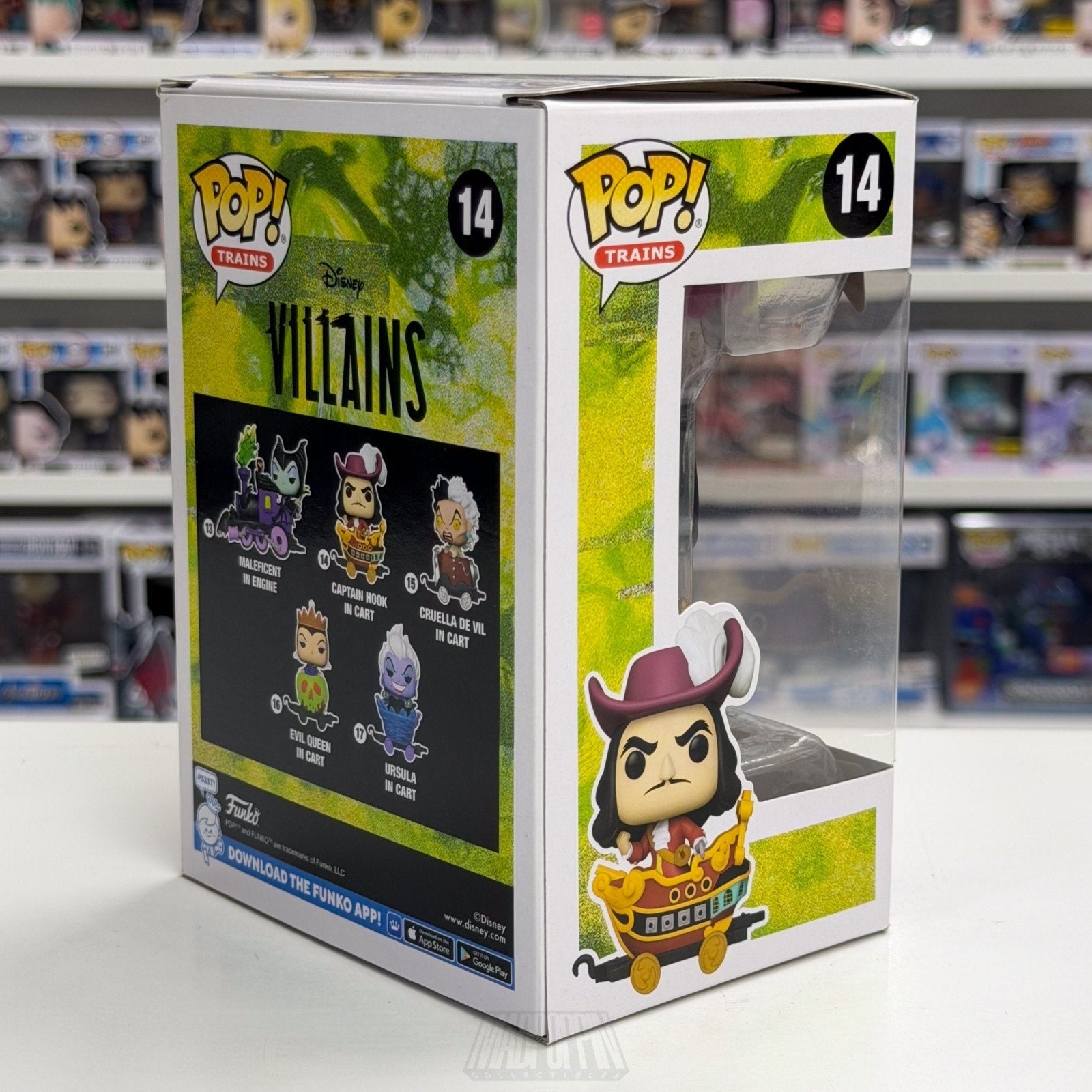 Funko Pop Trains Disney Villains Captain Hook in Cart 14 Peter Pan Vinyl Figure