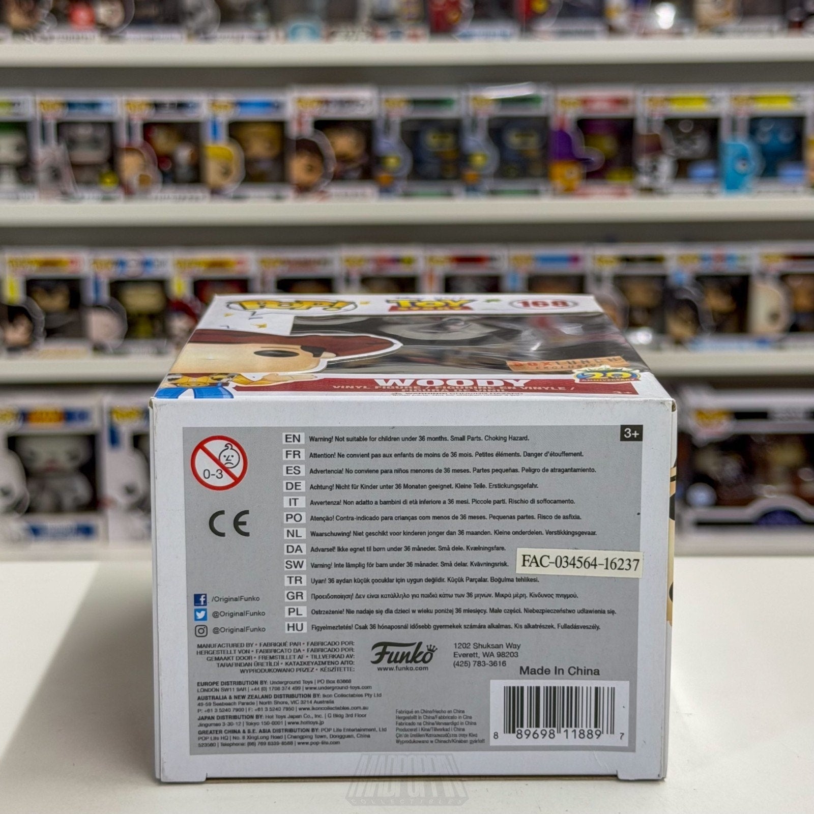 Funko Pop Disney Pixar Toy Story Woody Black & White BoxLunch 168 Vinyl Figure