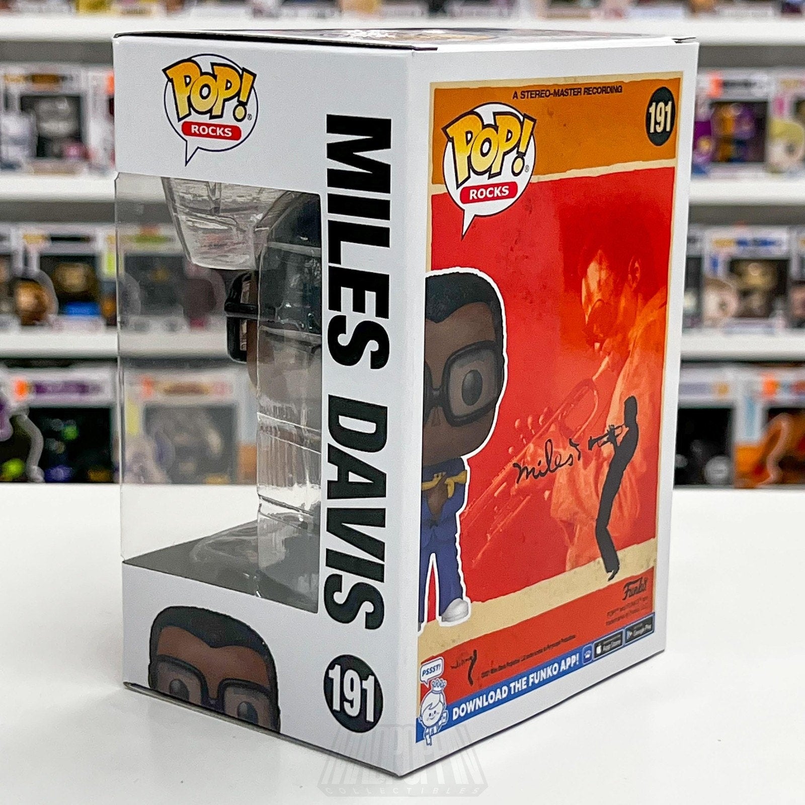 Funko Pop! Rocks Miles Davis #191 Vinyl Figure Jazz Trumpet Collectible Boxed