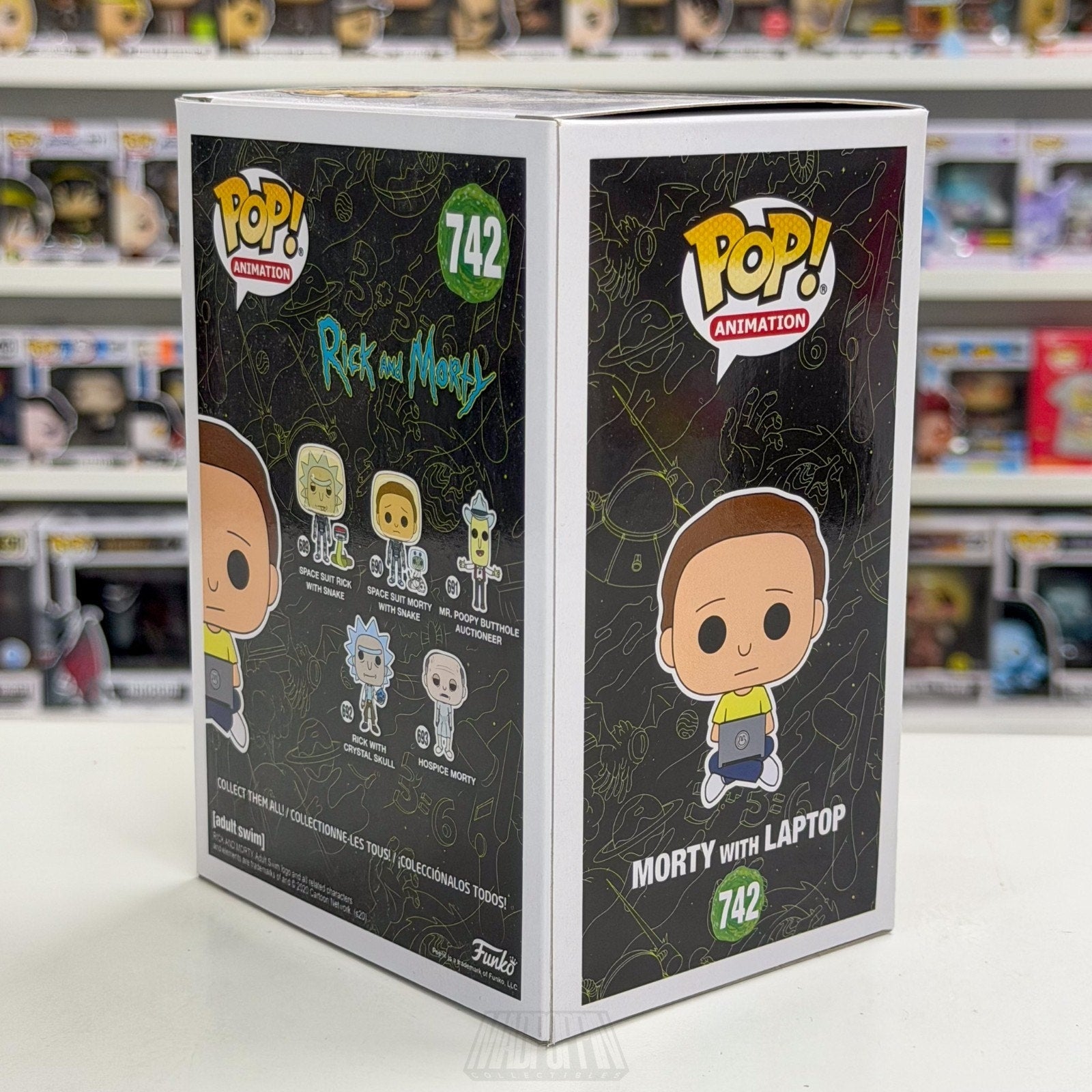 Funko Pop Animation Rick & Morty w/Laptop GameStop 742 Sci-Fi Toy Vinyl Figure