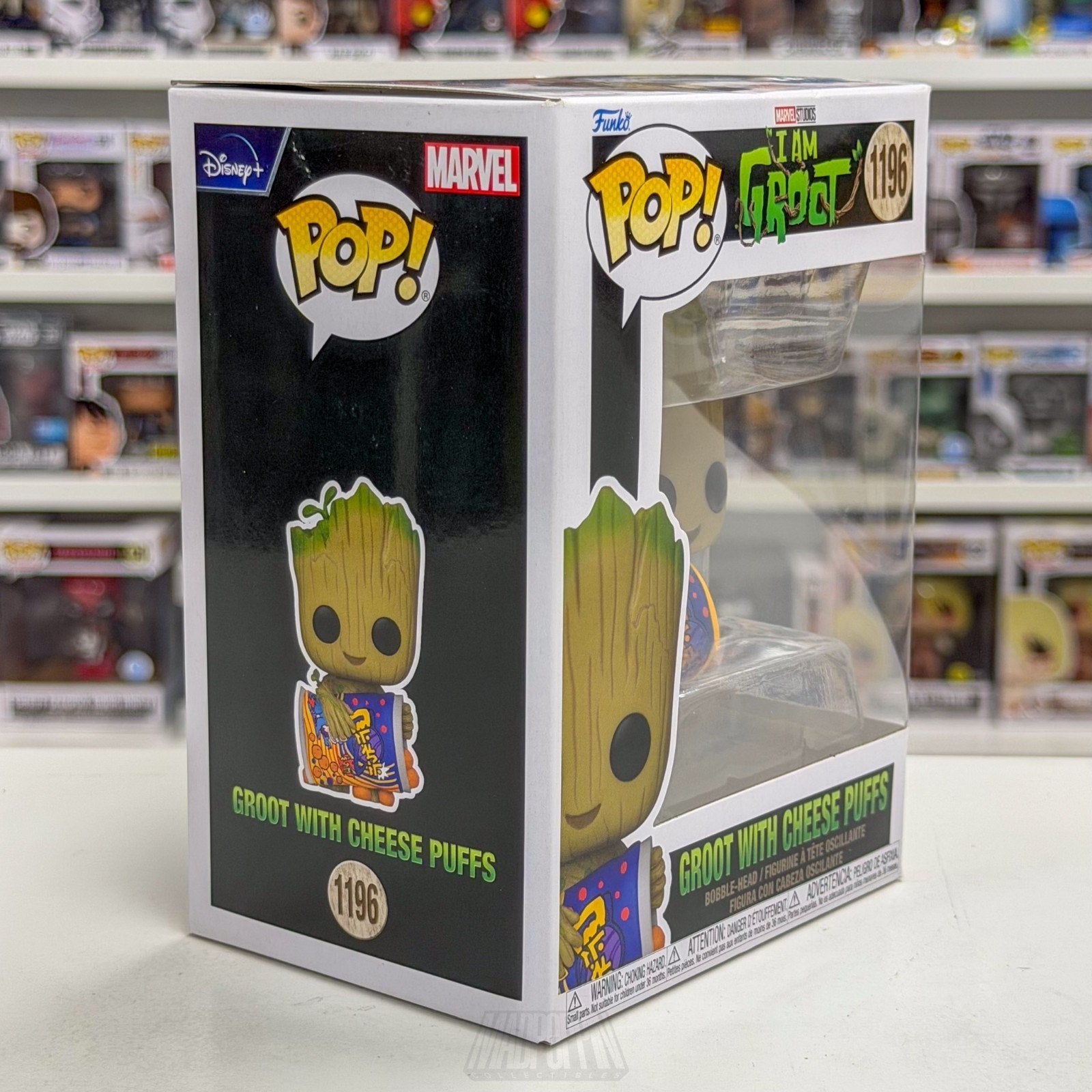 Funko Pop Marvel I Am Baby Groot with Cheese Puffs 1196 GOTG Toy Vinyl Figure