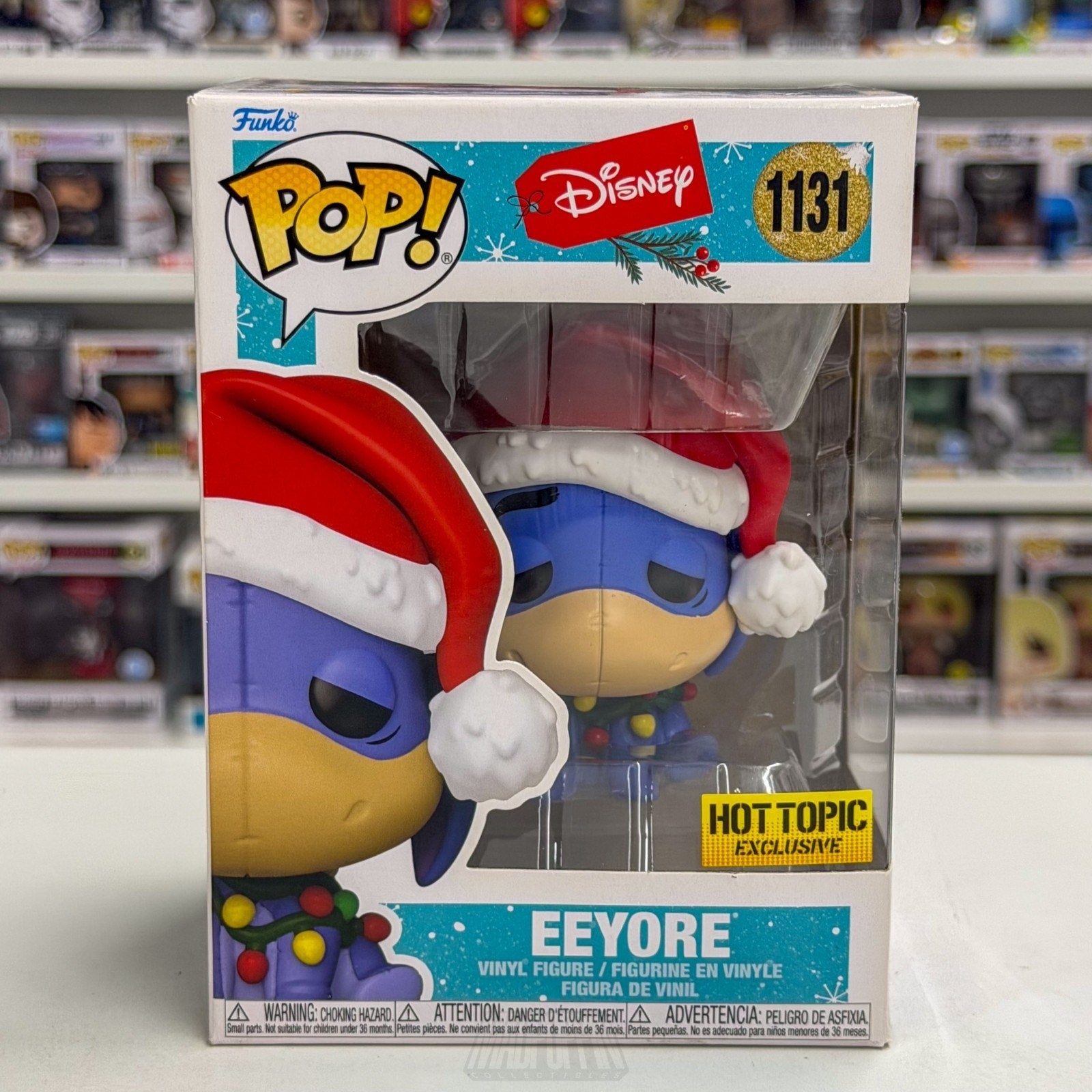 Funko Pop Disney Winnie the Pooh Eeyore Santa Hat Hot Topic 1131 Vinyl Figure