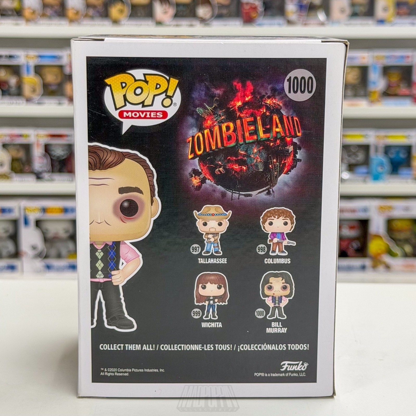 Funko Pop Movies Zombieland Bill Murray Short Hair Chase 1000 Comedy Toy Figure