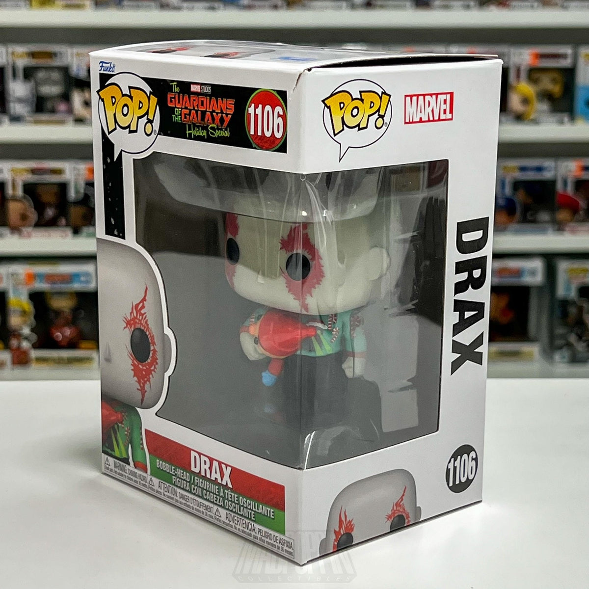 Funko Pop Marvel Drax 1106 Guardians of the Galaxy Holiday Special Bobble-Head