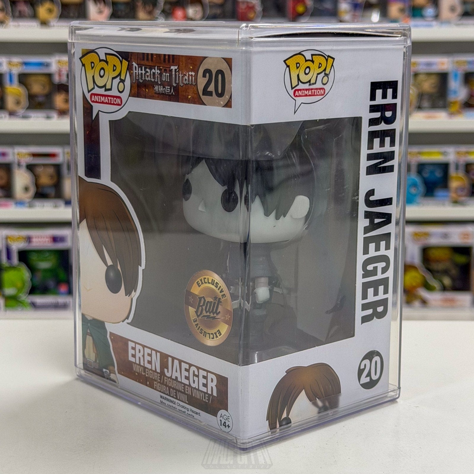 Funko Pop Anime Attack on Titan Eren Jaeger Black & White BAIT 20 Vinyl Figure