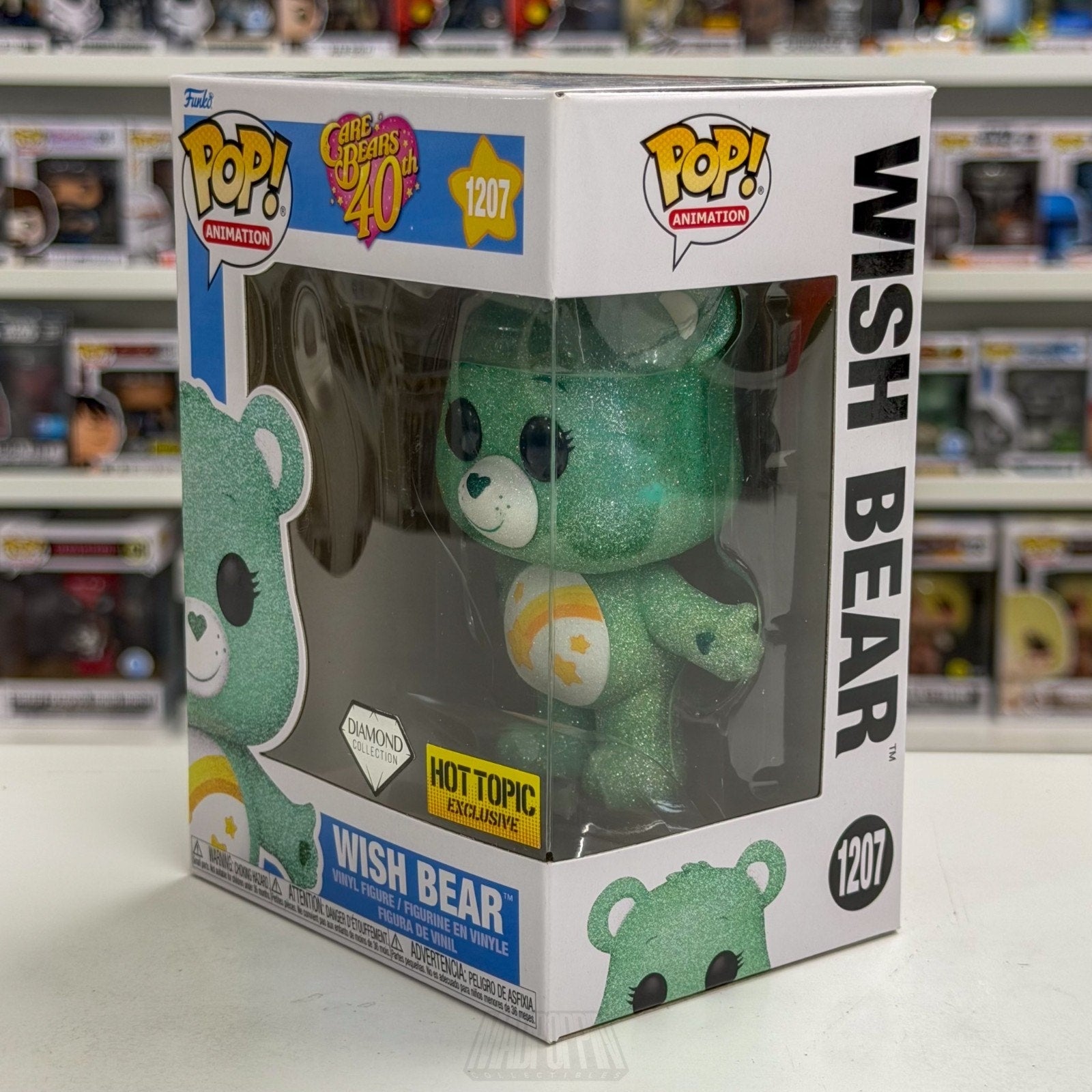Funko Pop Animation Care Bears Wish Bear Diamond Hot Topic 1207 Toy Vinyl Figure