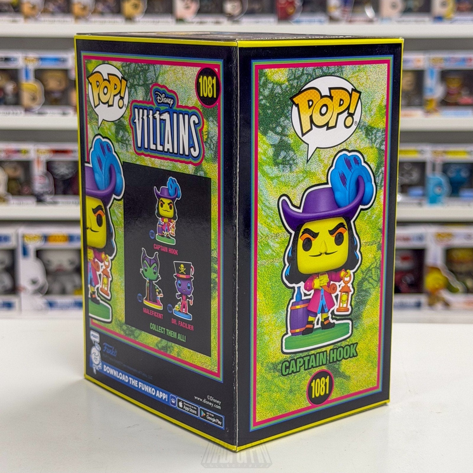 Funko Pop Disney Villains Captain Hook Hot Blacklight Topic 1081 Vinyl Figure