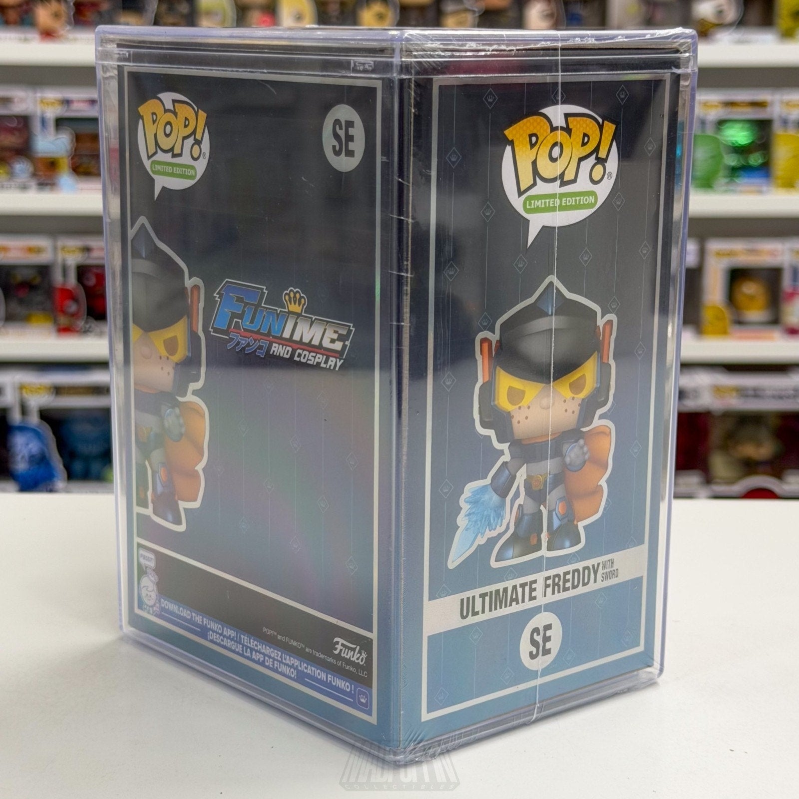 Funko Pop Funime & Cosplay Ultimate Freddy Sword SE 5000 SDCC 2026 CON STICKER