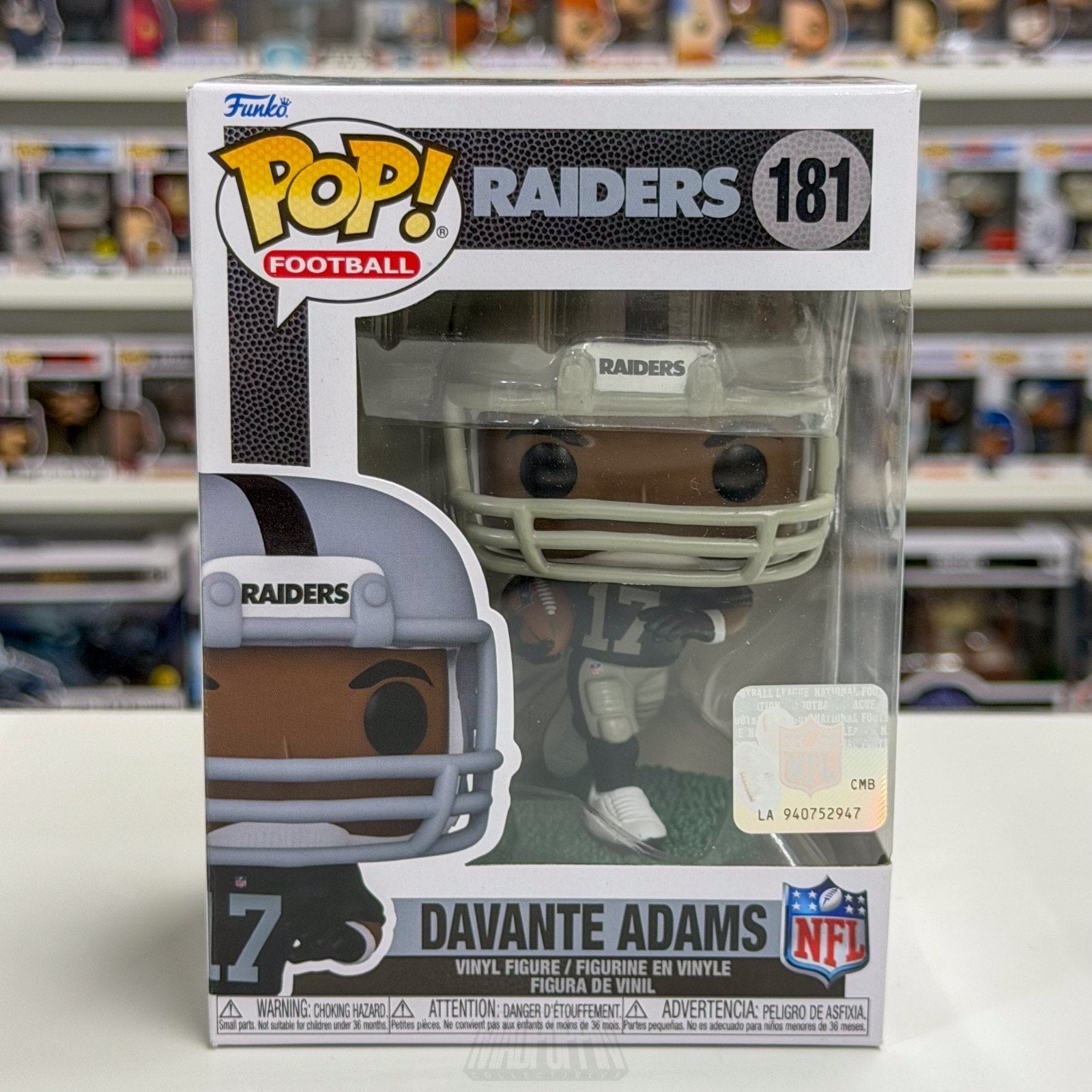 Funko Pop NFL Football Raiders Davante Adams 181 Wide Receiver Toy Vinyl Figure