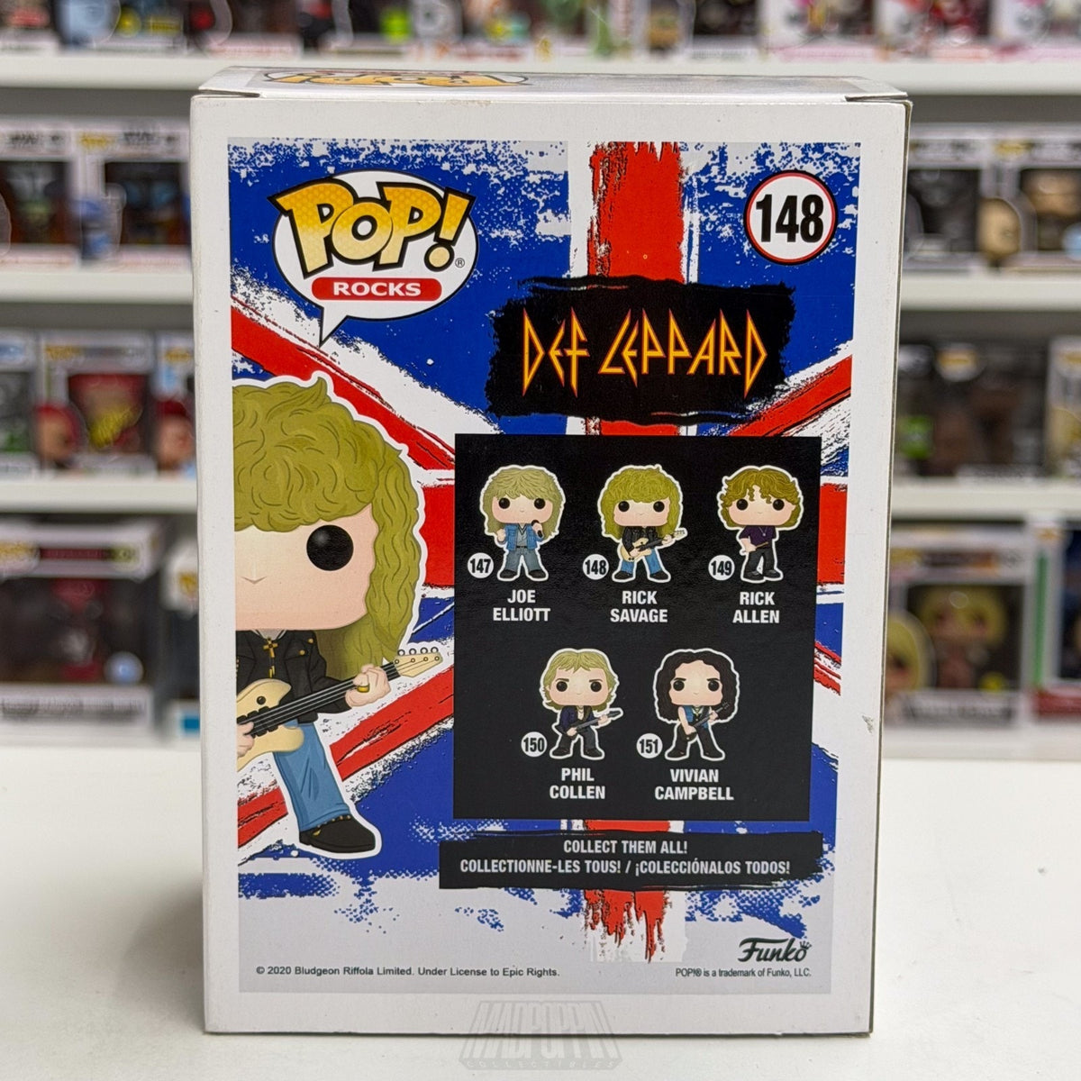 Funko Pop Rocks Def Leppard Rick Savage 148 English Glam Metal Band Vinyl Figure