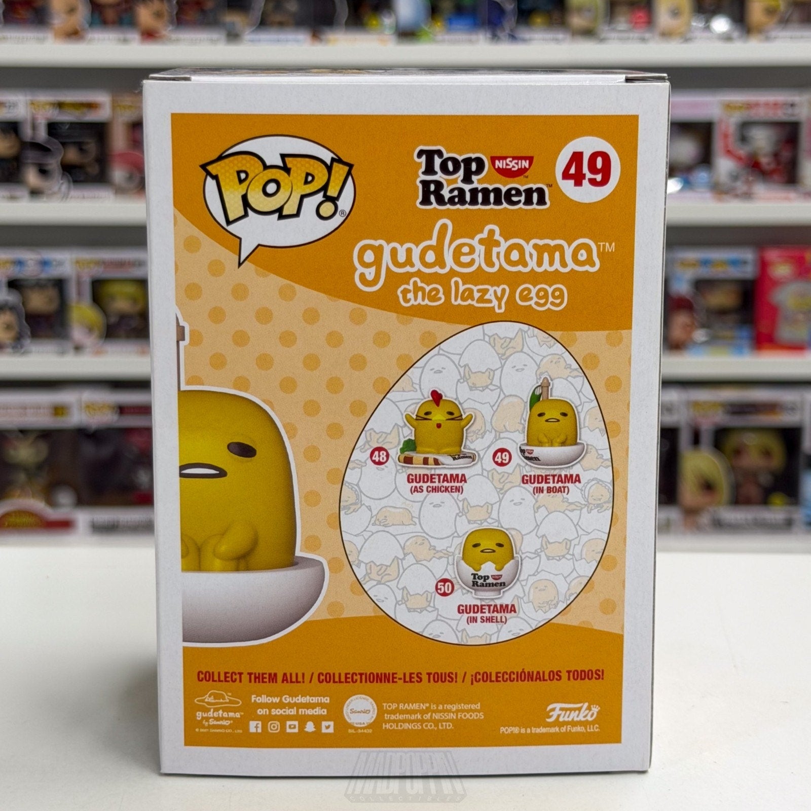 Funko Pop Sanrio Nissin Top Ramen Gudetama The Lazy Egg In Boat 49 Vinyl Figure